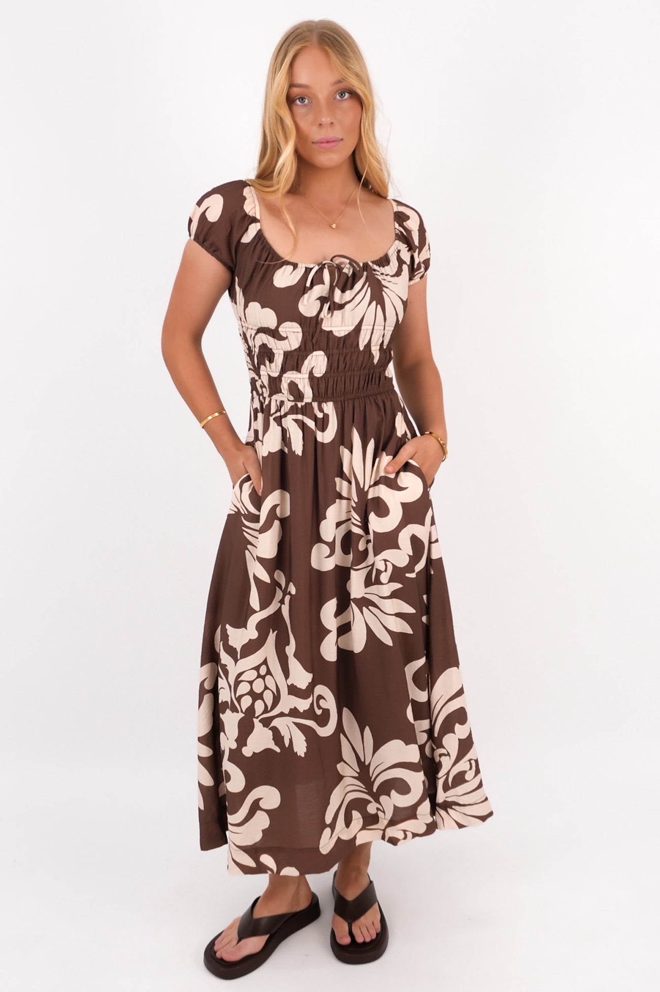 Wynn Midi Dress Chocolate