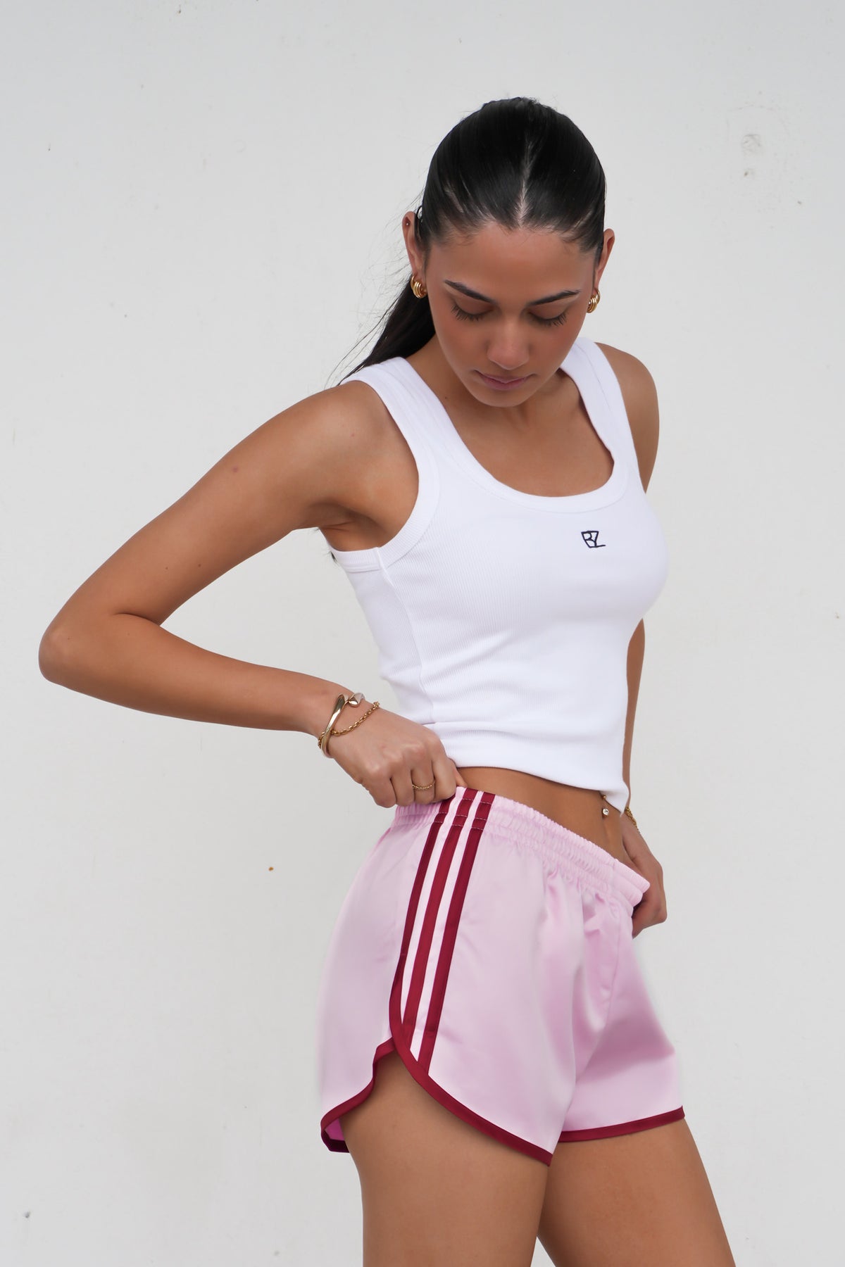 Satin 3S Sprinter Short Orchid Fusion Team Victory Red