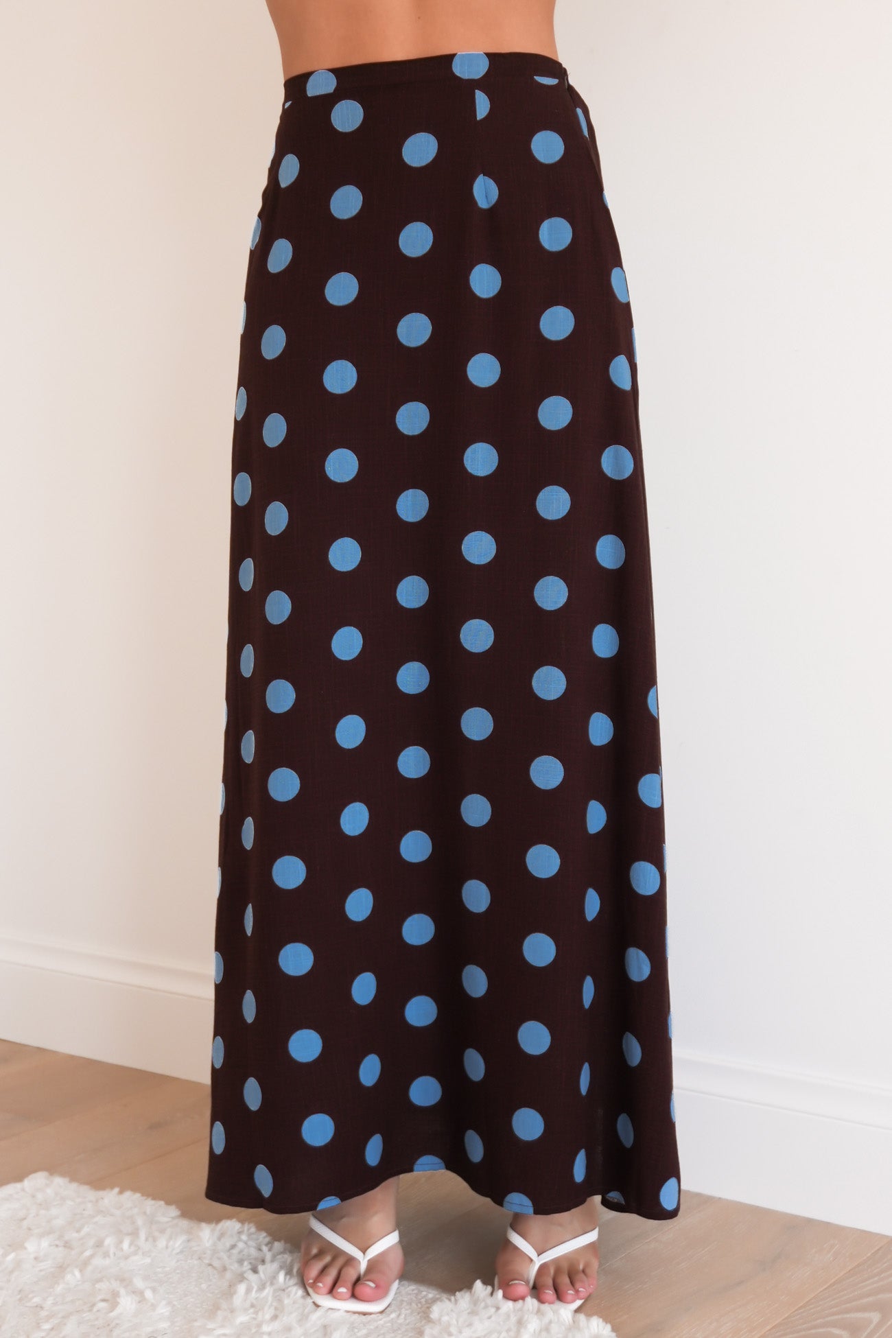 Seanna Maxi Skirt Chocolate Polka Dot