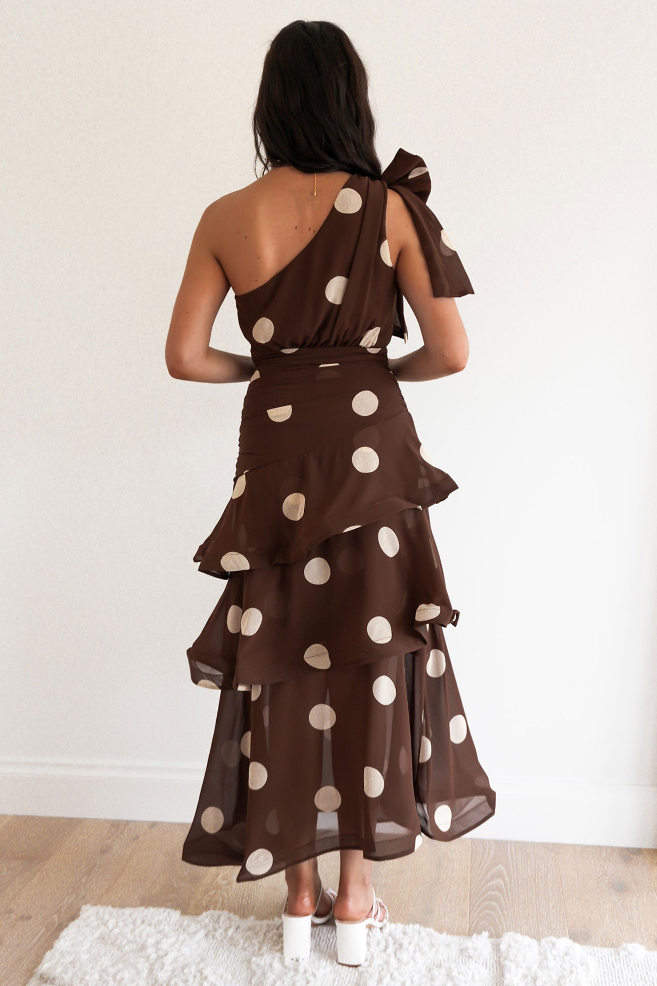 Seema Midi Dress Mocha Polka Dot