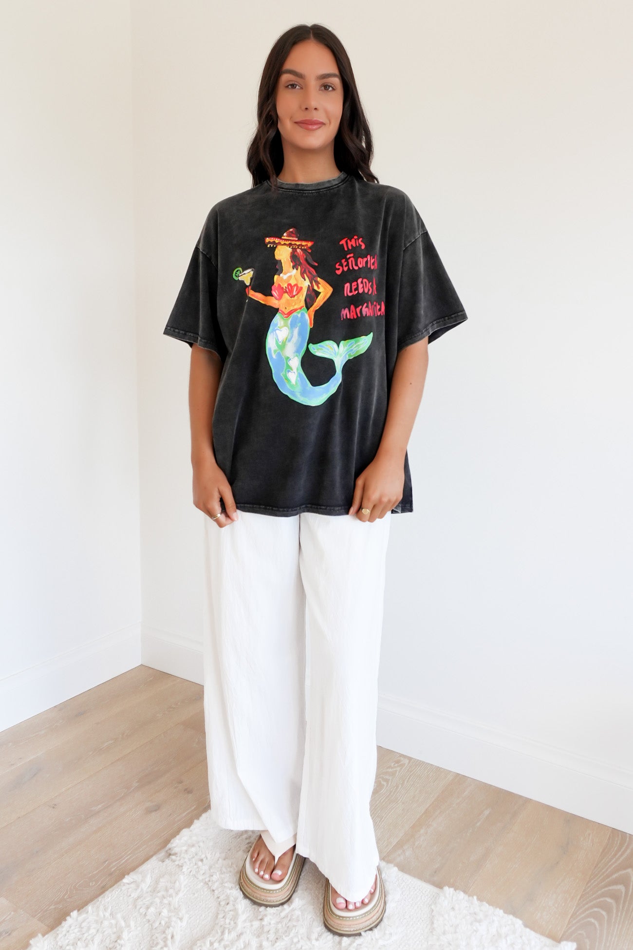 Senorita Tee Black Acid Wash