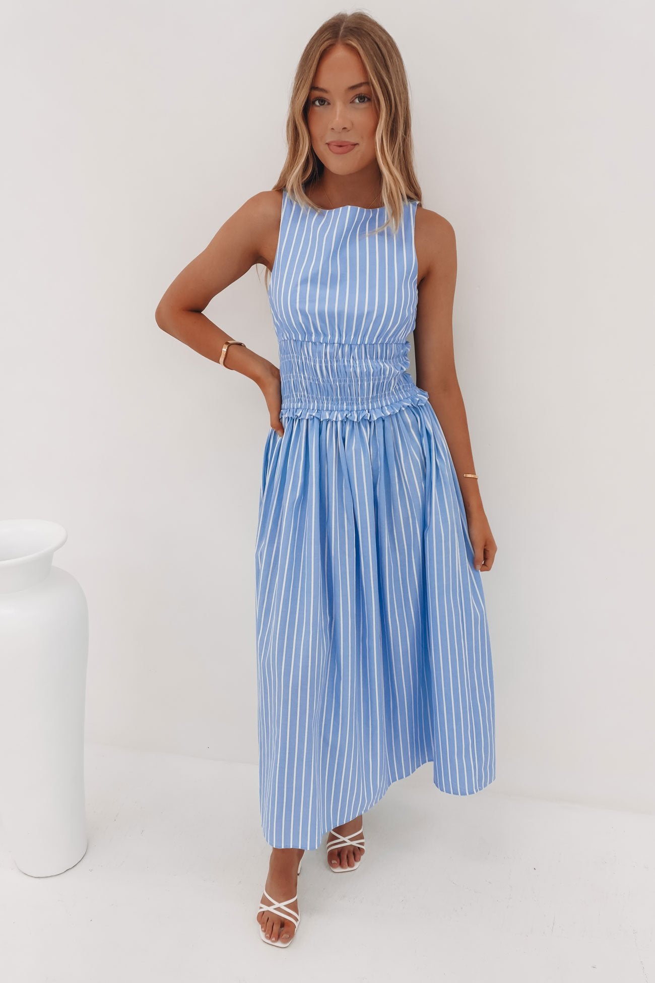 Seth Maxi Dress Blue Stripe