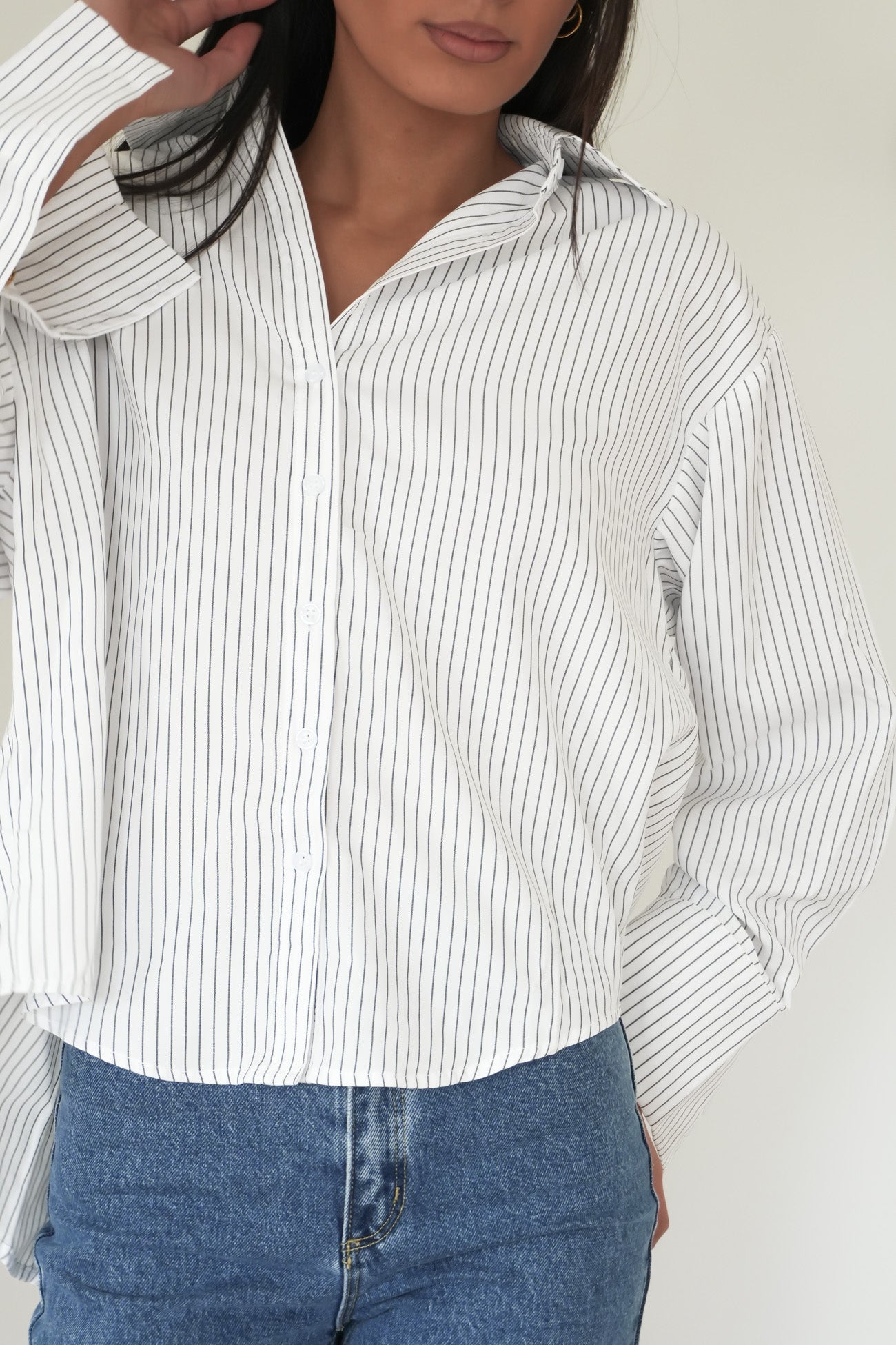 Shanaye Shirt White Pinstripe
