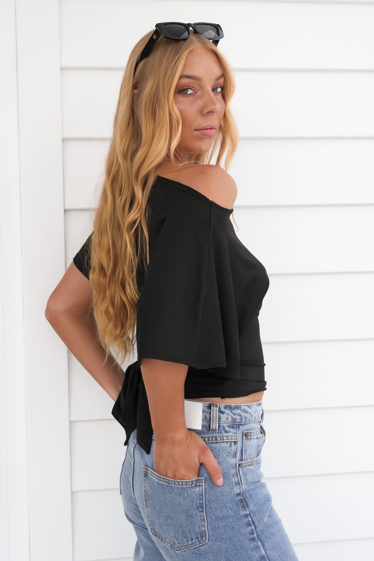 Siannah Tie Top Black