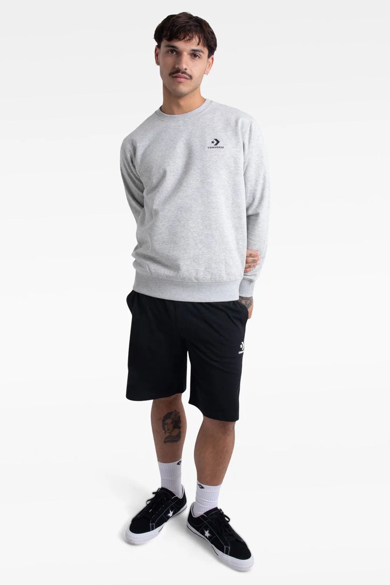 Star Chevron Core Crew Grey Marle