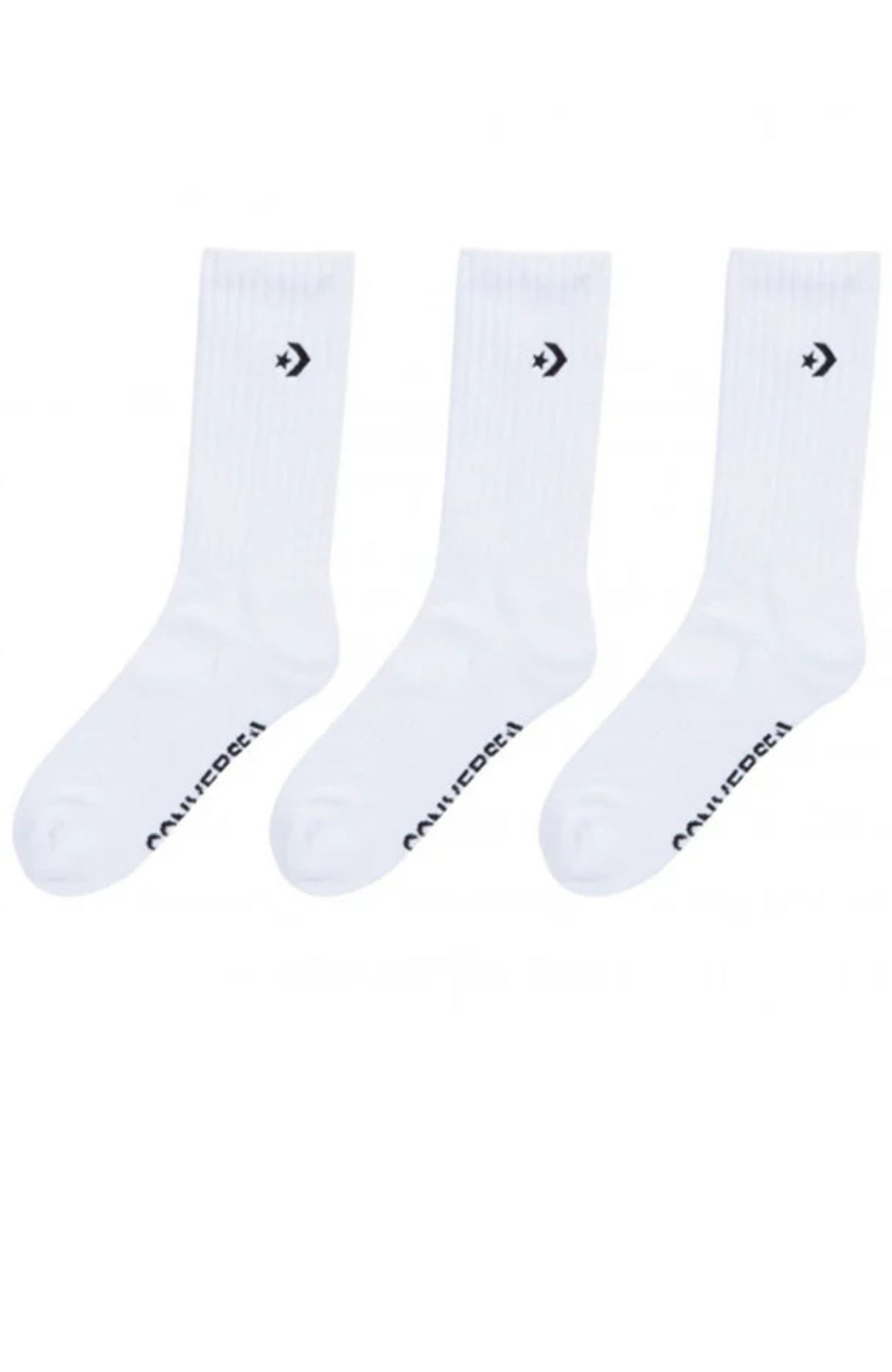 Star Chevron Crew Sock 3 Pack White