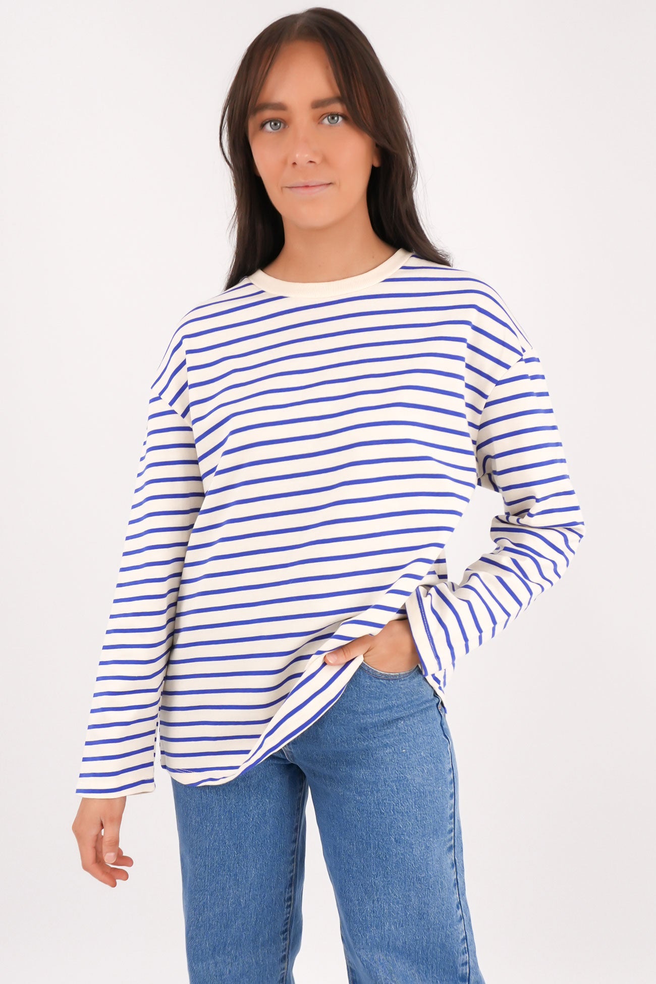 Stelle Long Sleeve Tee Blue Stripe