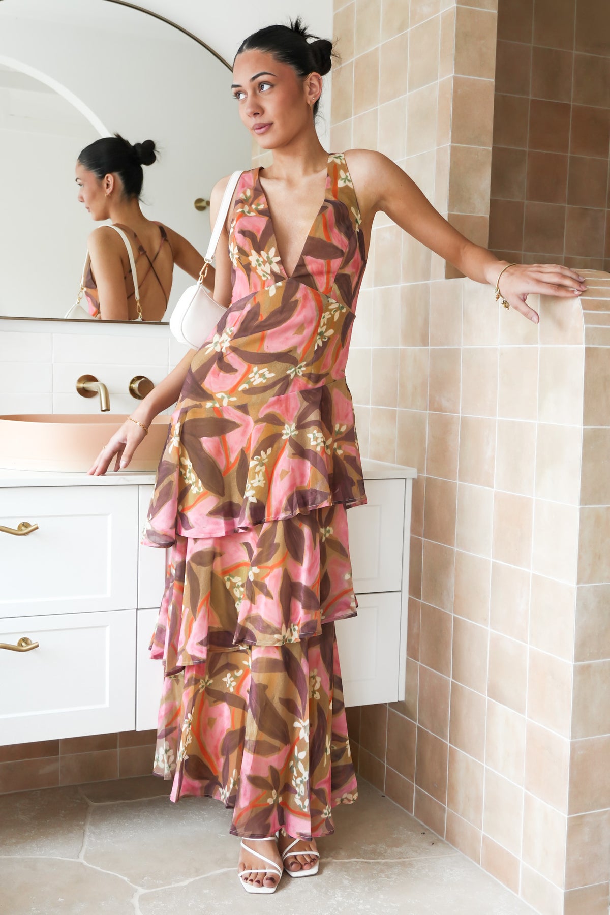 Stephanie Maxi Dress Pink Floral