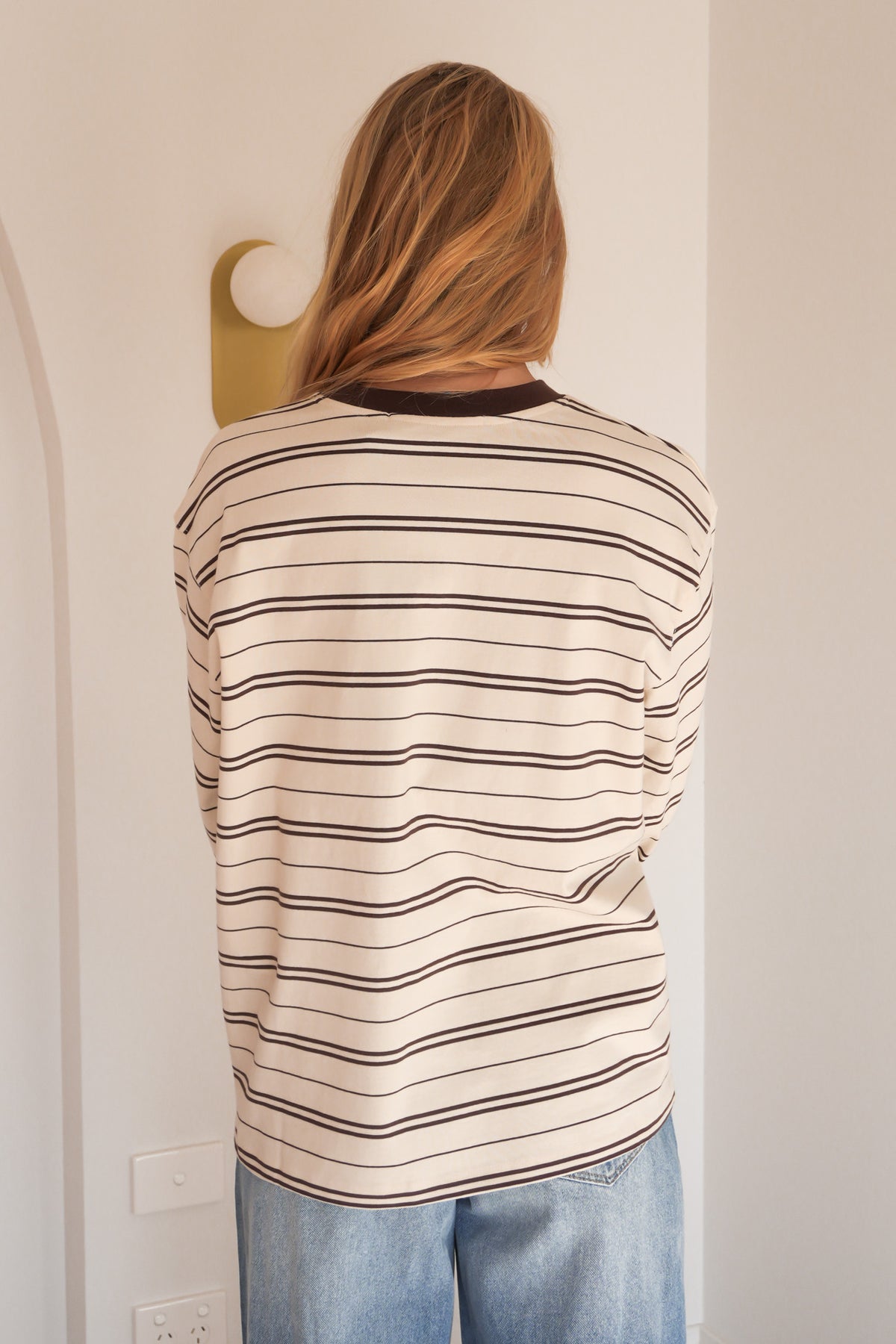 Stripe Long Sleeve Tee Chocolate