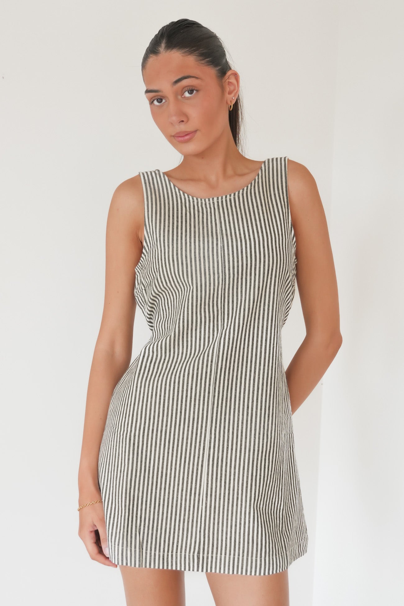 Sunday Tie Waist Mini Dress Black