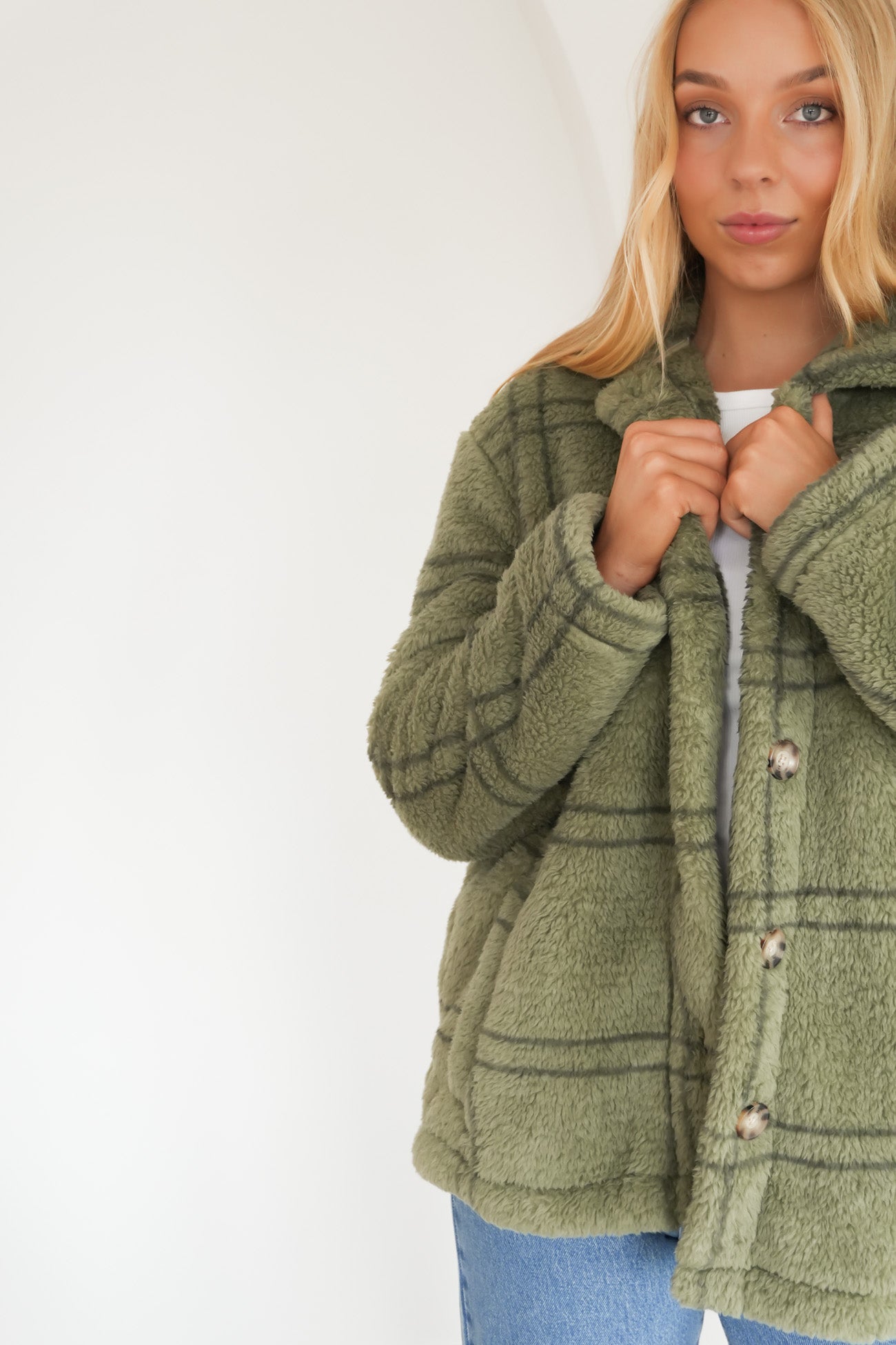 Supa Sonical Shacket Moss Stone