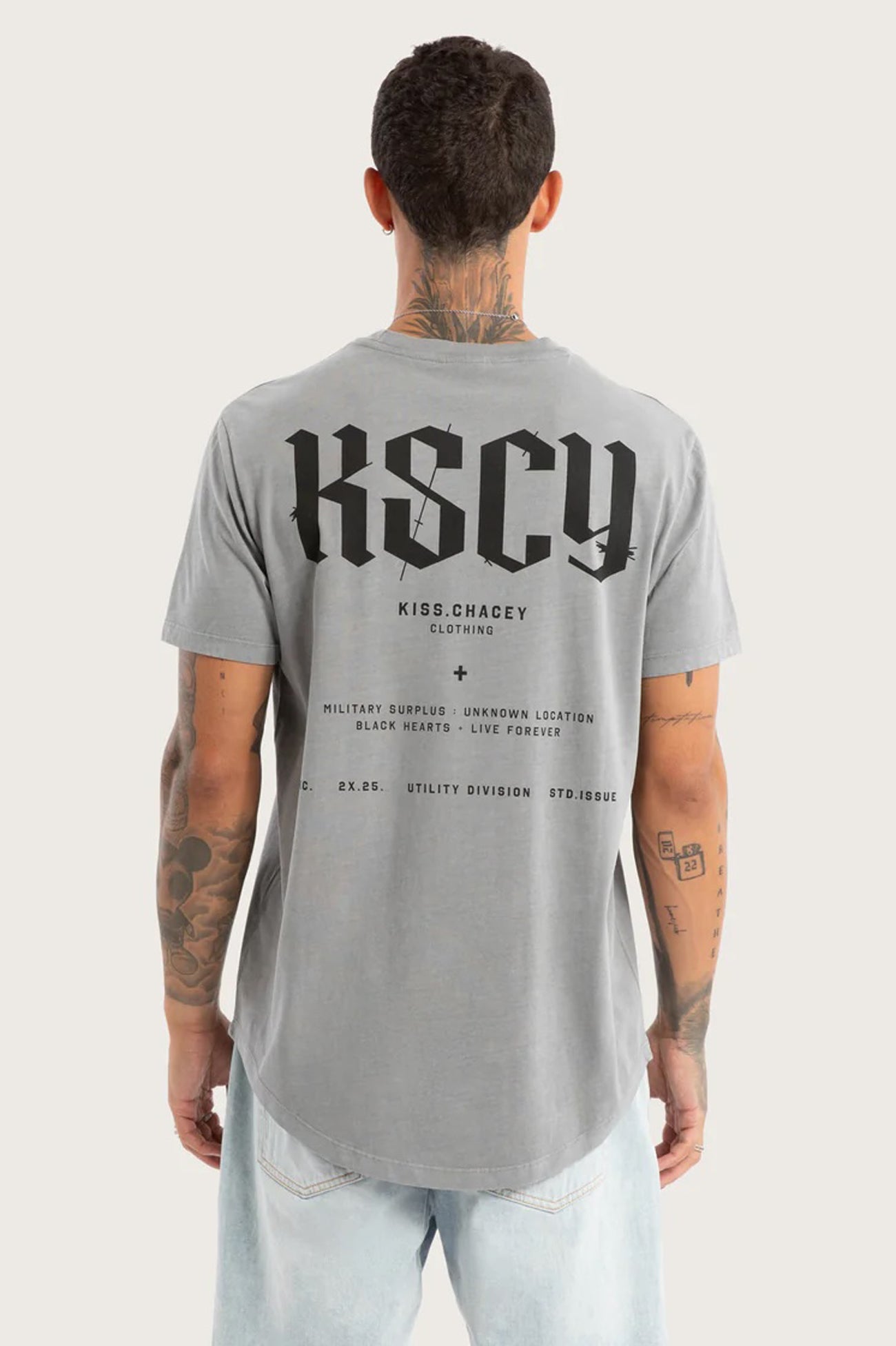 Surplus Dual Curved Tee Pigment Frost Grey