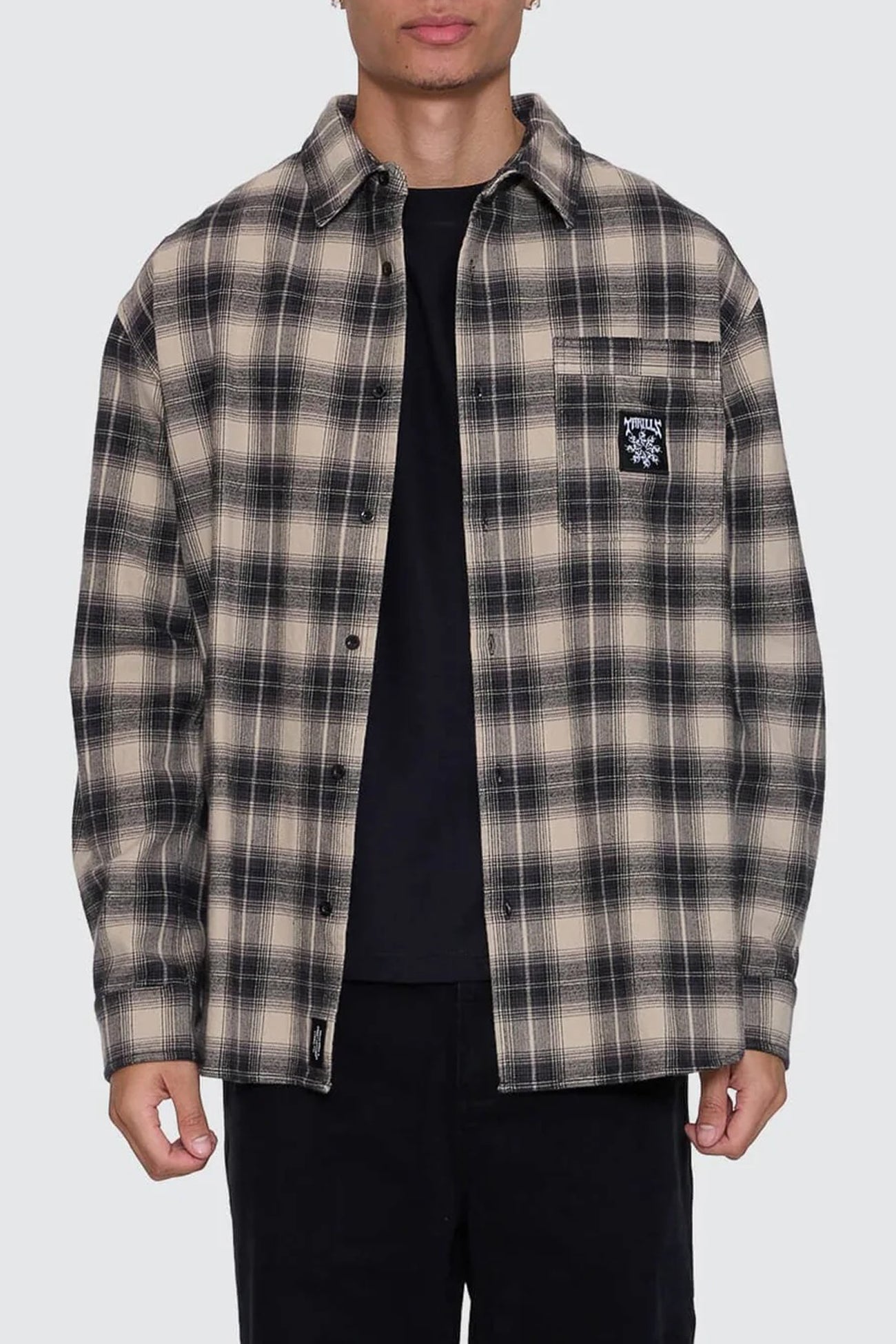 Stagger Barrio Long Sleeve Flannel Shirt Black