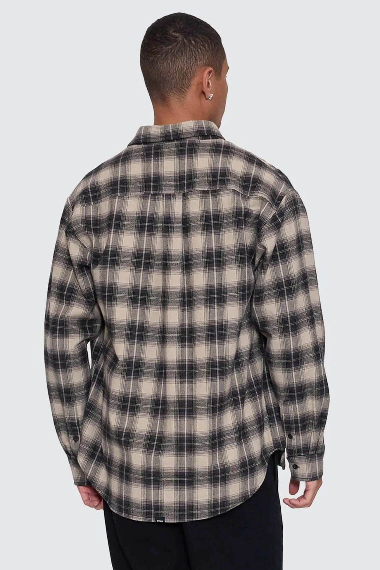 Stagger Barrio Long Sleeve Flannel Shirt Black