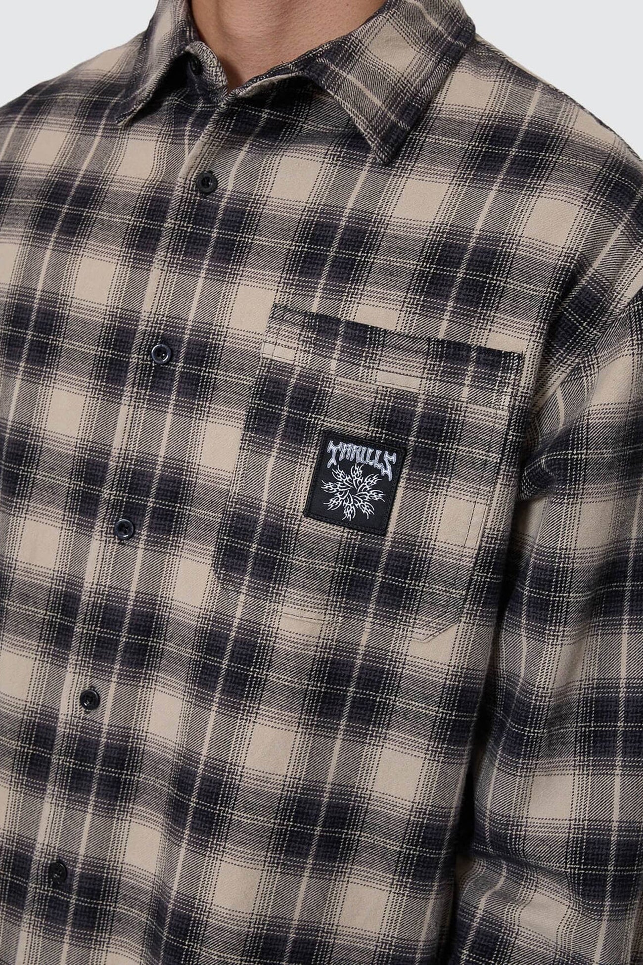 Stagger Barrio Long Sleeve Flannel Shirt Black
