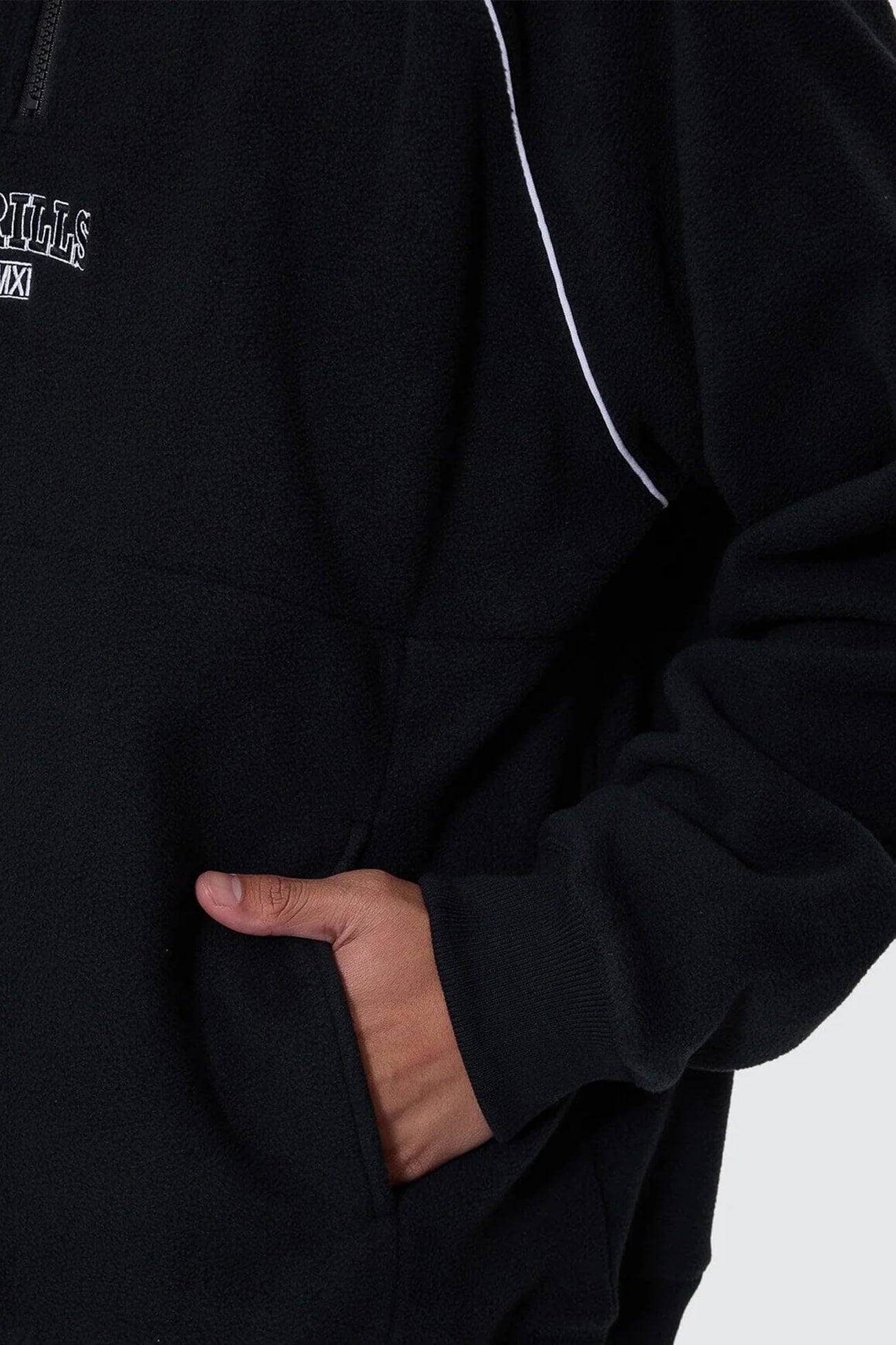 Thrill Of Victory Raglan Quarter Zip Polar Fleece Faded Black