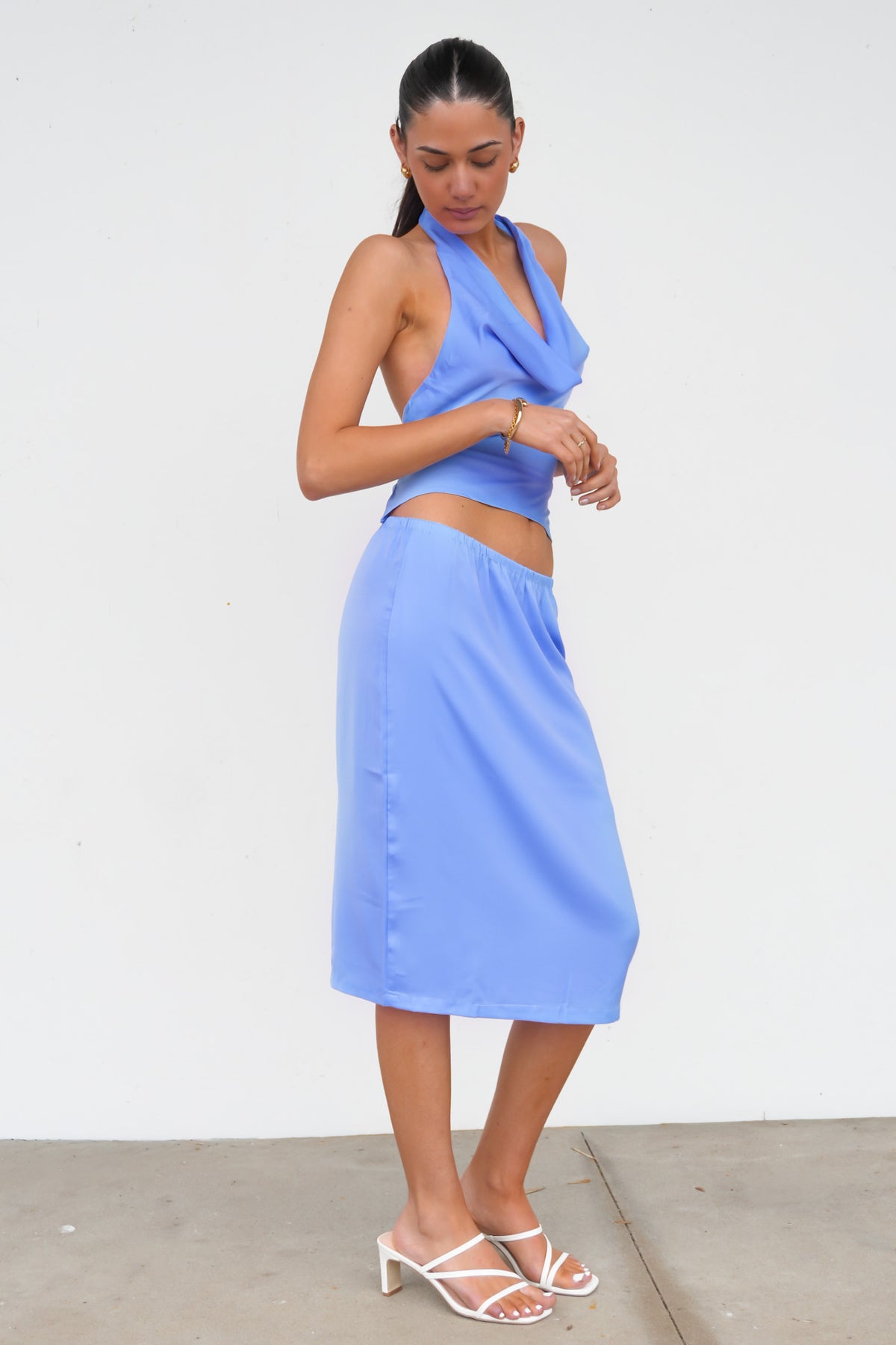 Taesha Midi Skirt Blue
