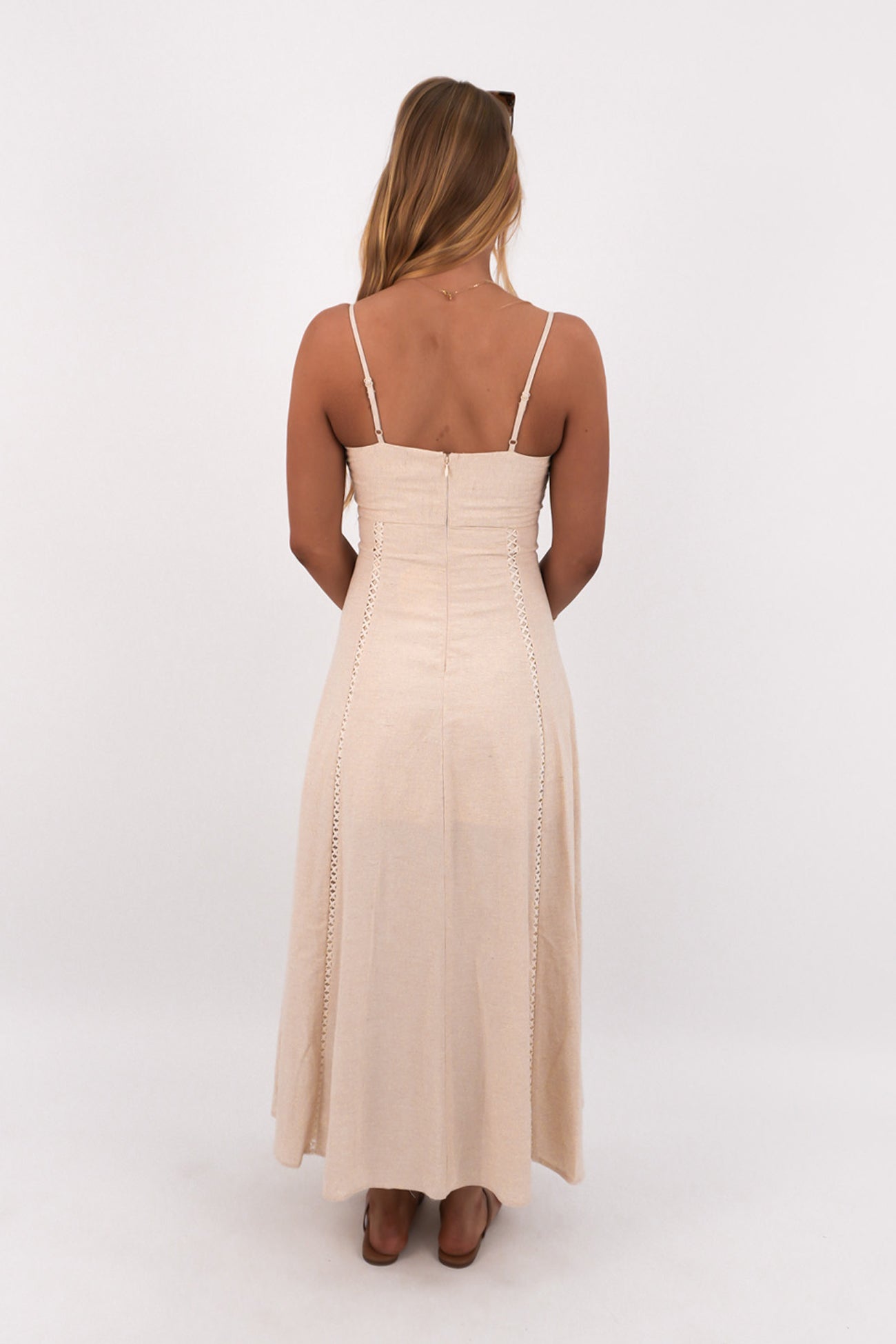 Tahira Midi Dress Beige