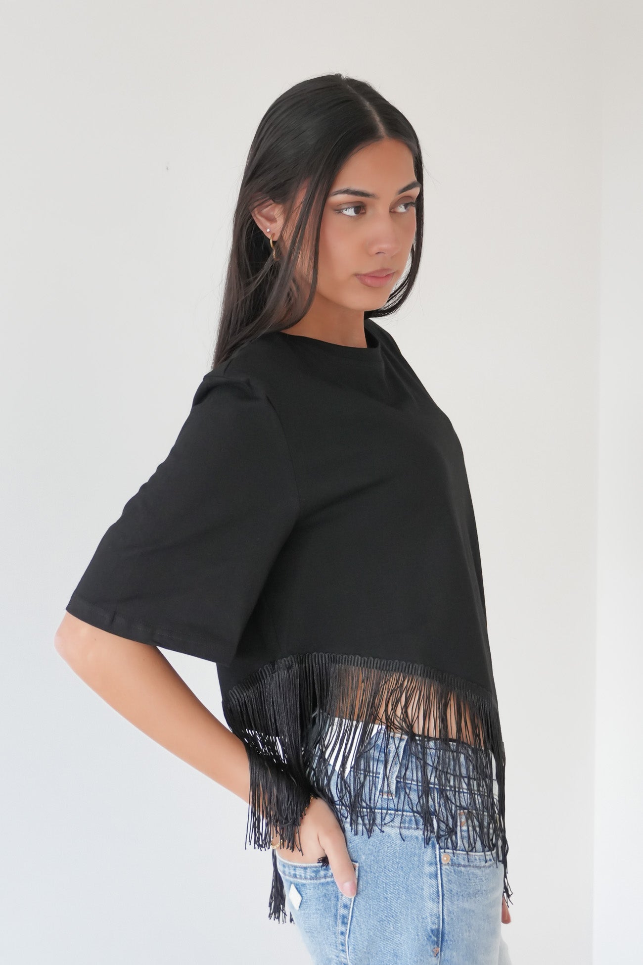Talicia Tassle Tee Black