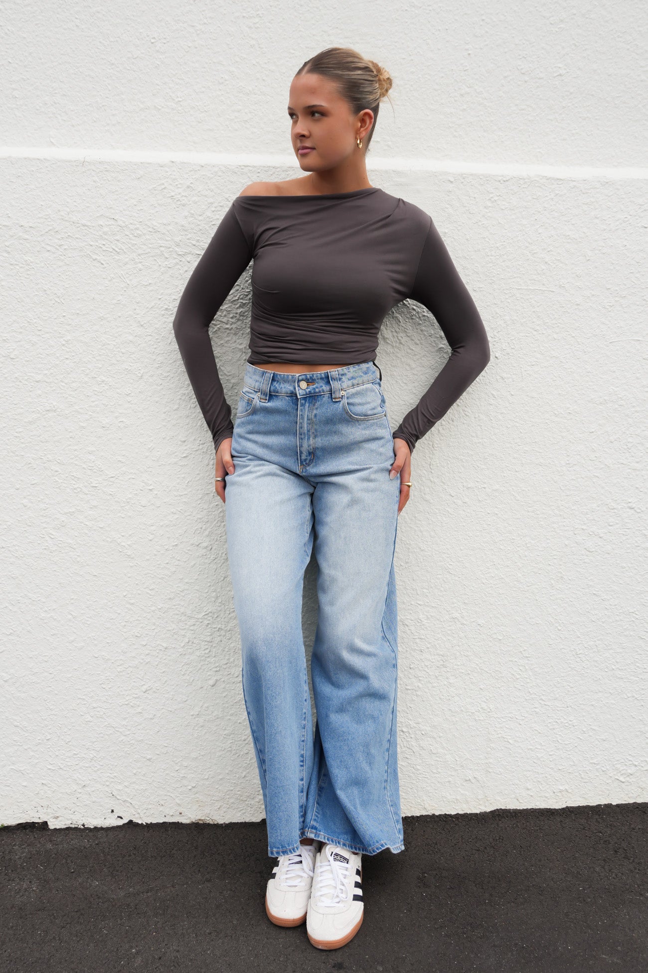 Tanner Ruched Top Charcoal