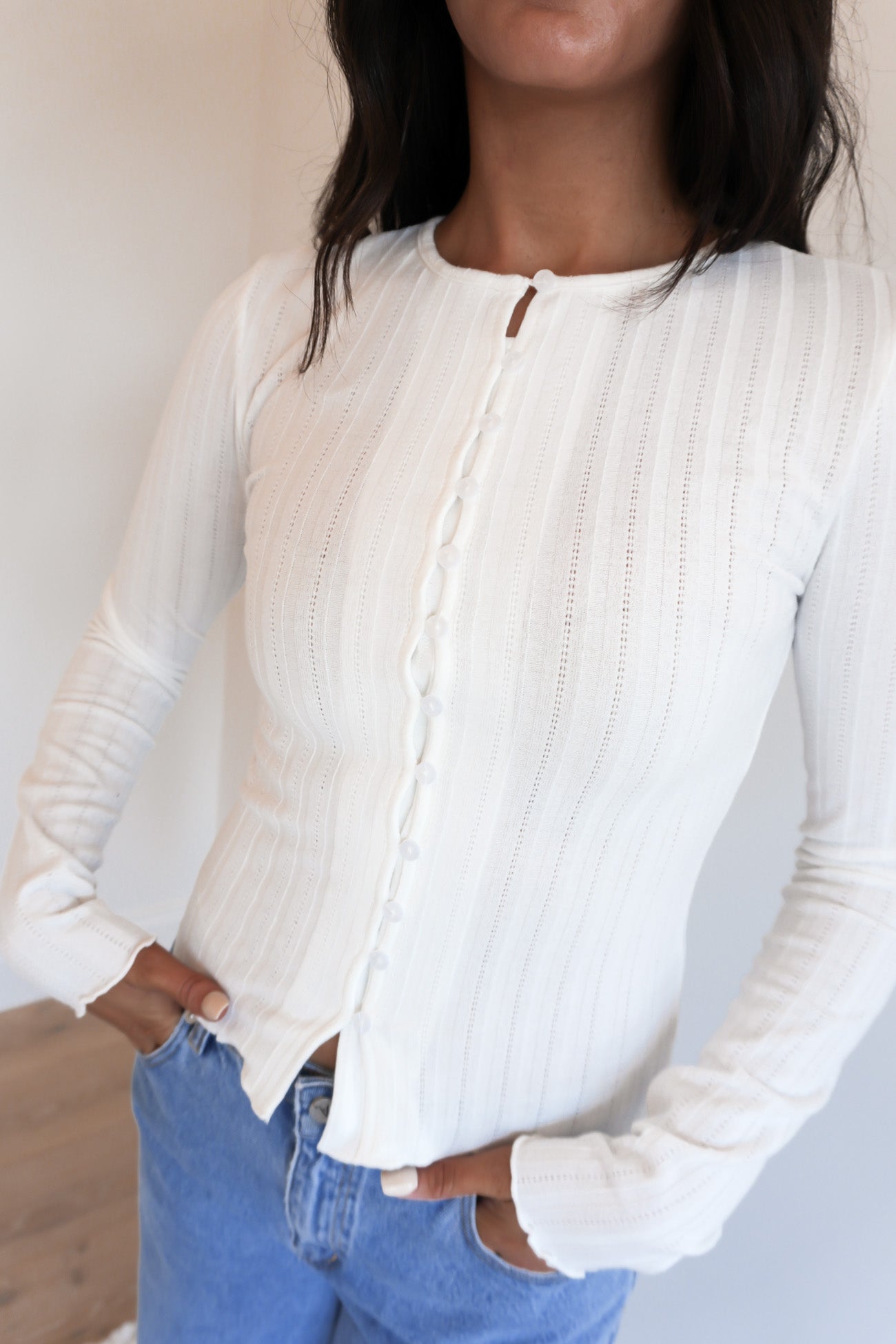 Tarni Knit Top Vintage White