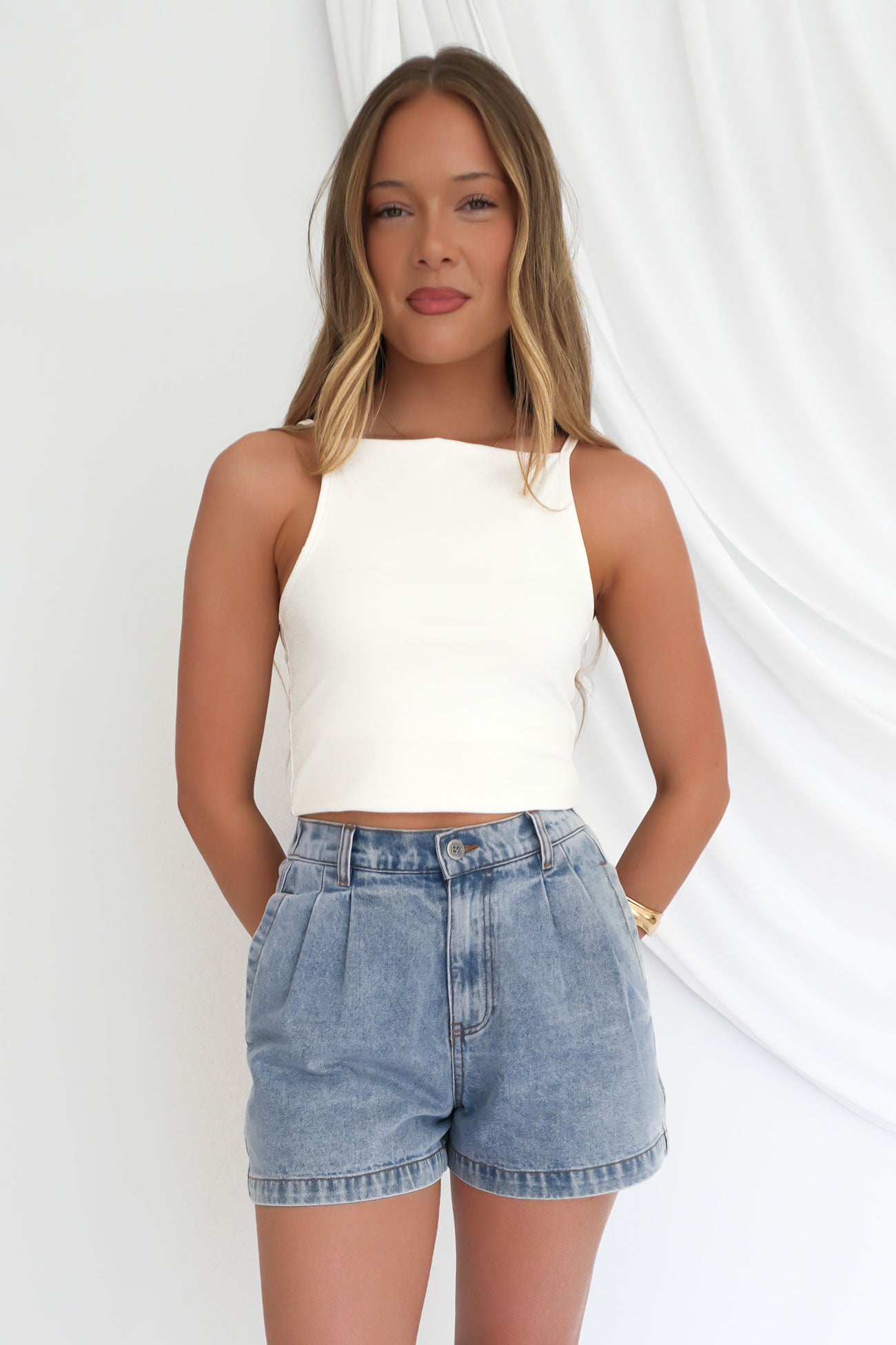 Tatum Denim Short Clear Water Blue