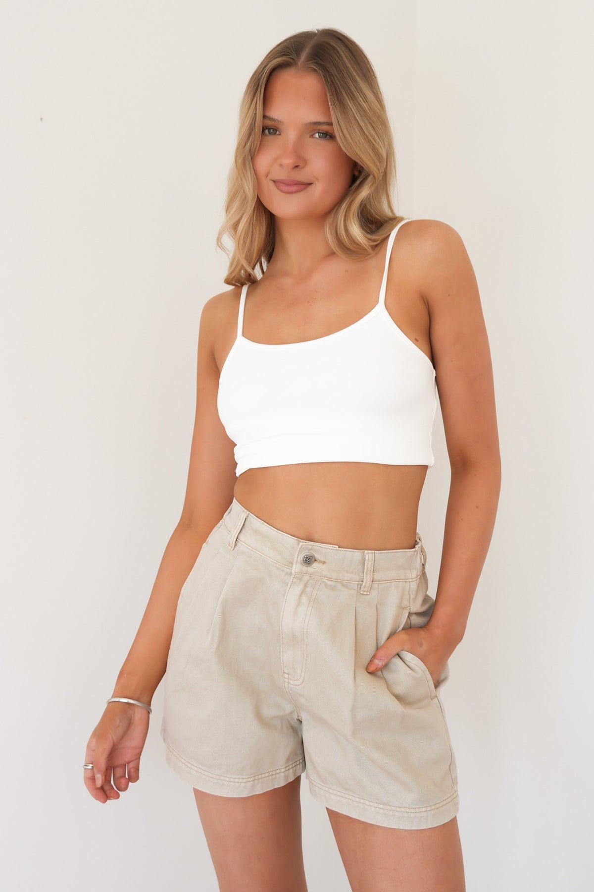 Tatum Denim Short Beige