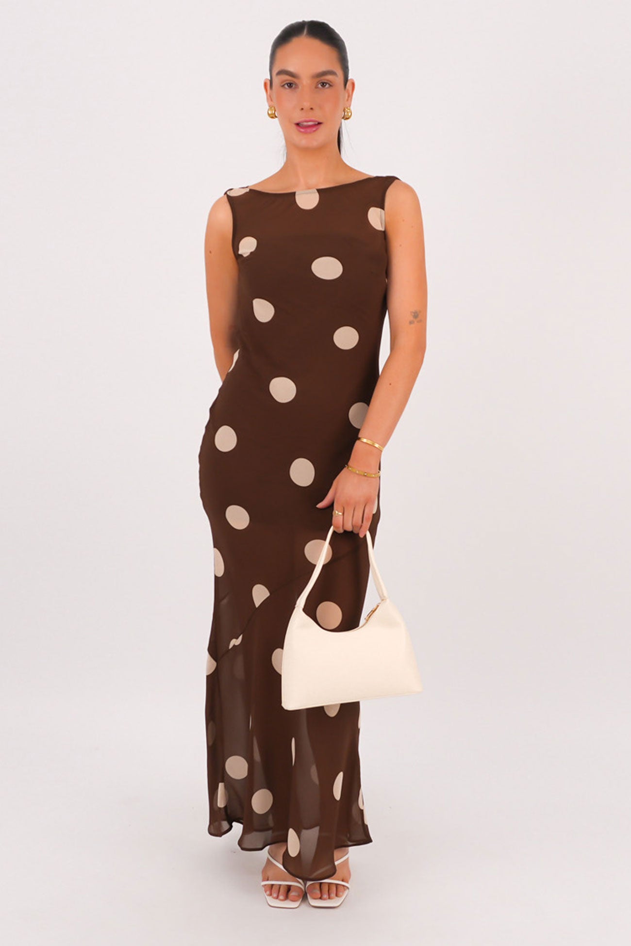 Teigan Maxi Dress Chocolate Polka Dot