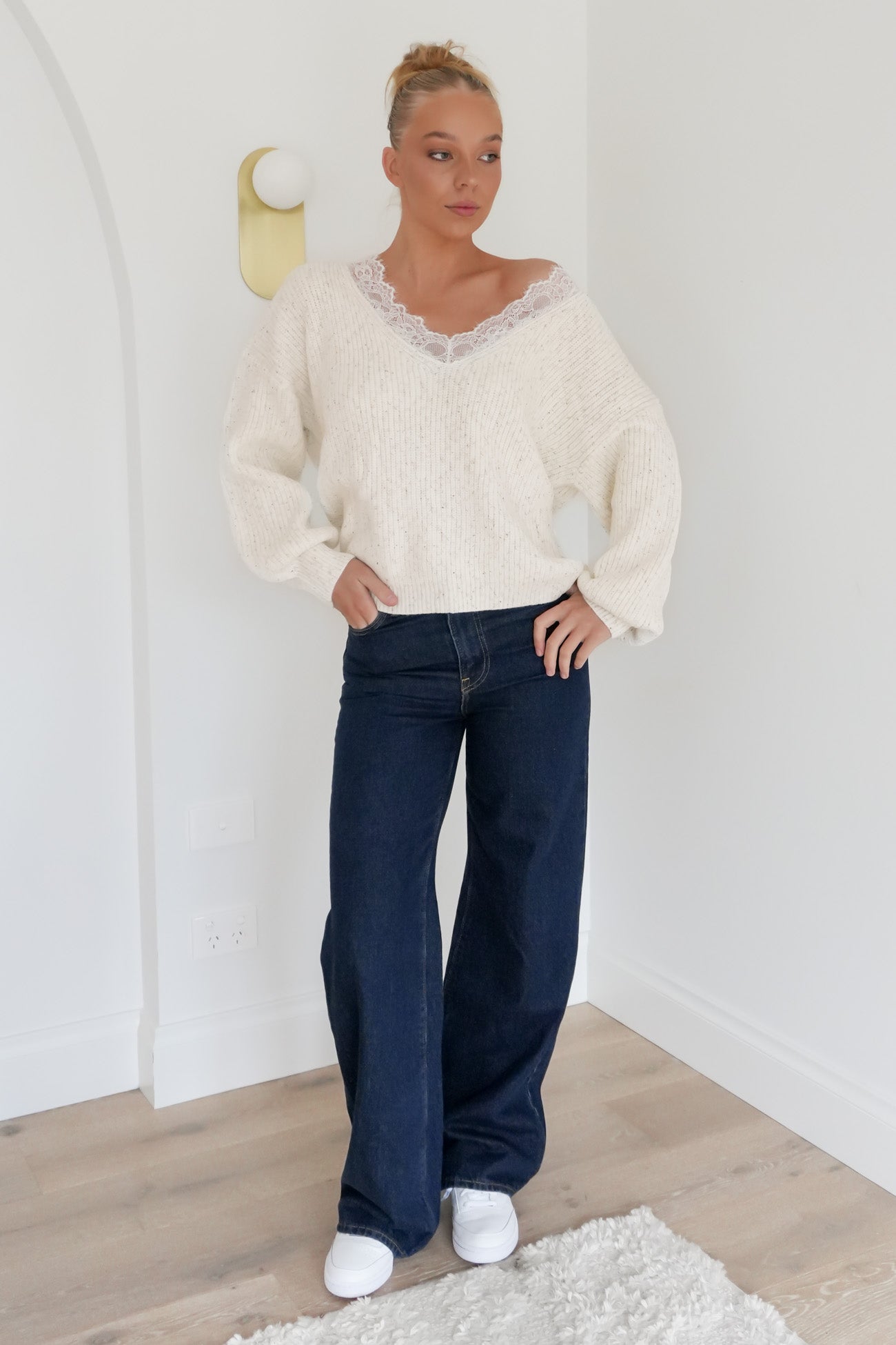 Terrie Lace Knit Cream