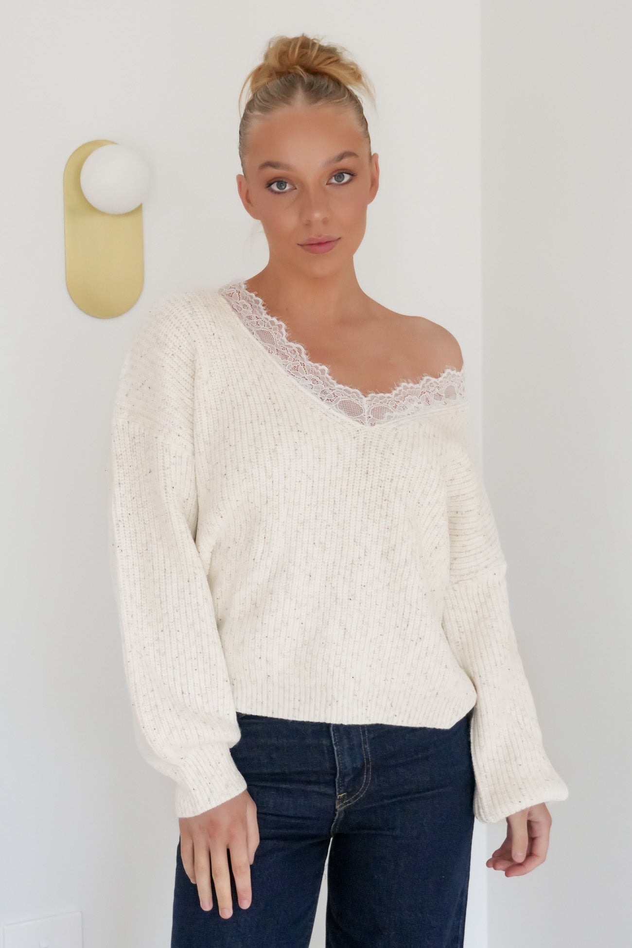Terrie Lace Knit Cream