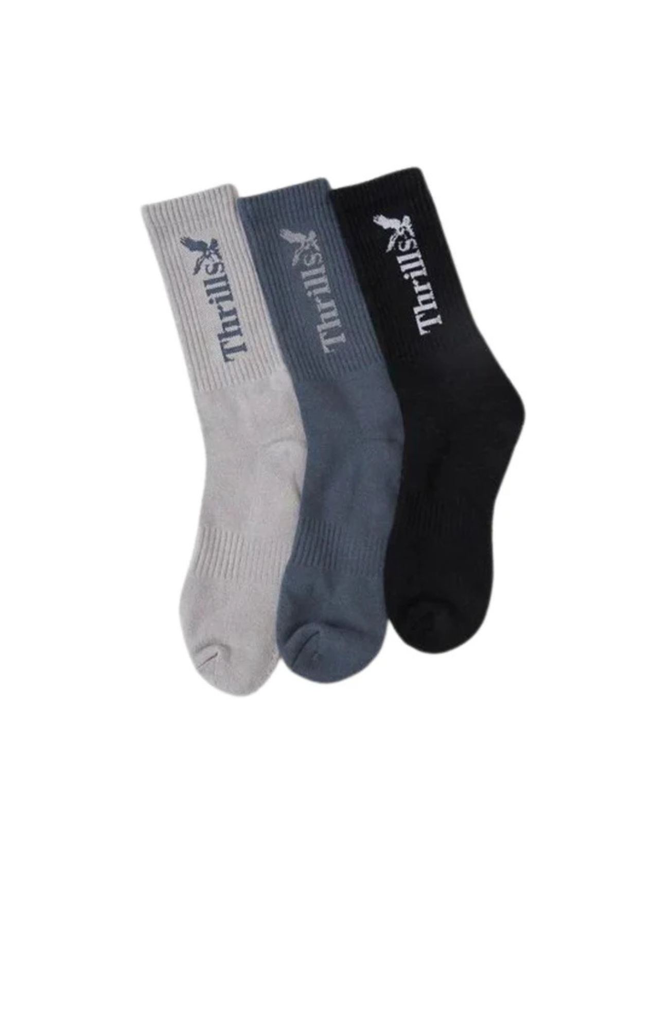 Thrills Workwear 3 Pack Sock Alloy Light Petrol Black