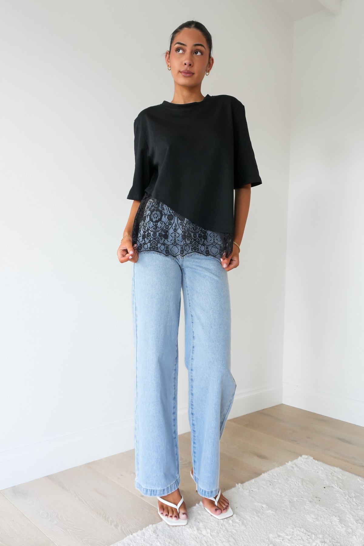 Tommi Lace Tee Black