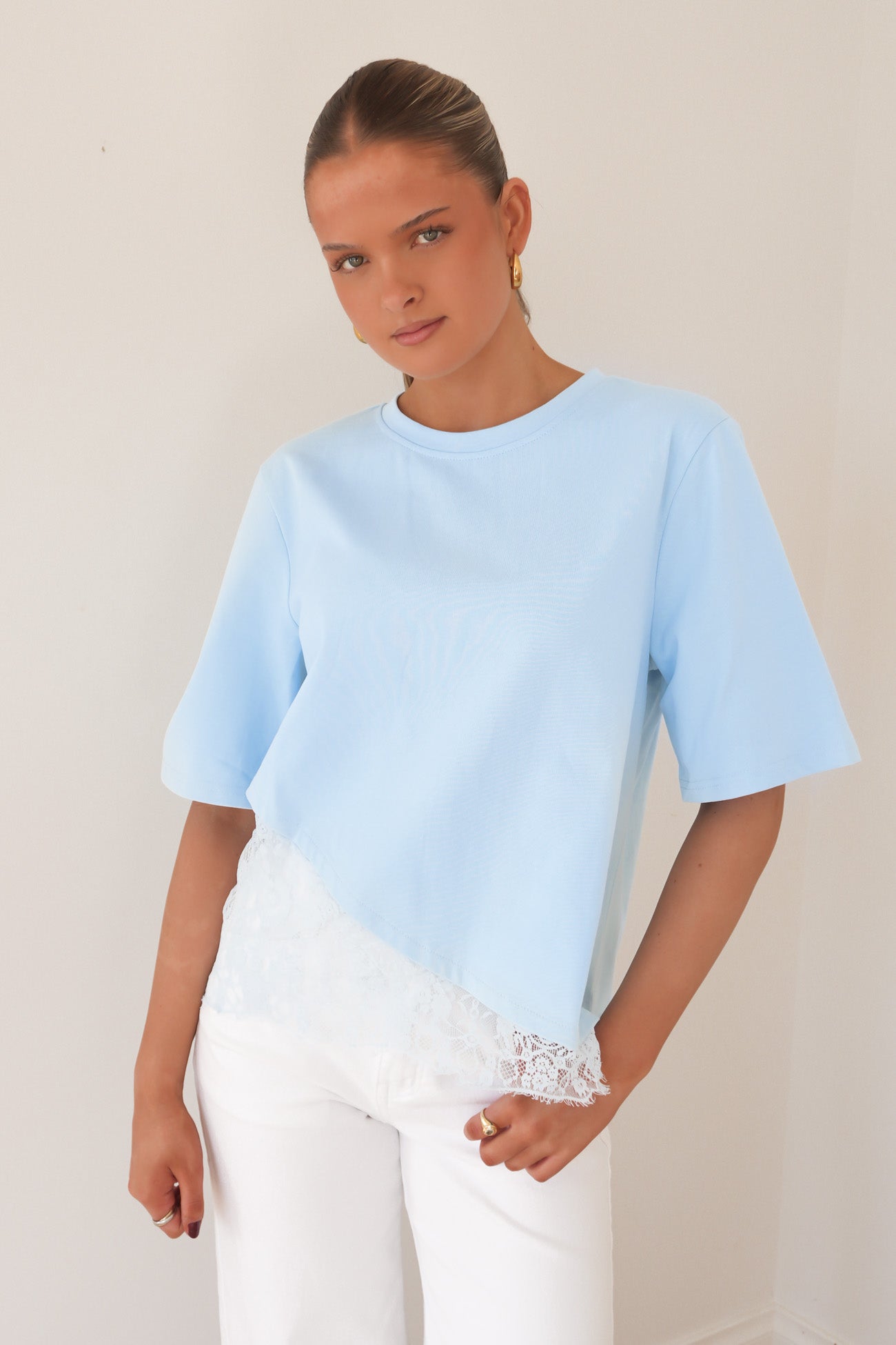 Tommi Lace Tee Blue