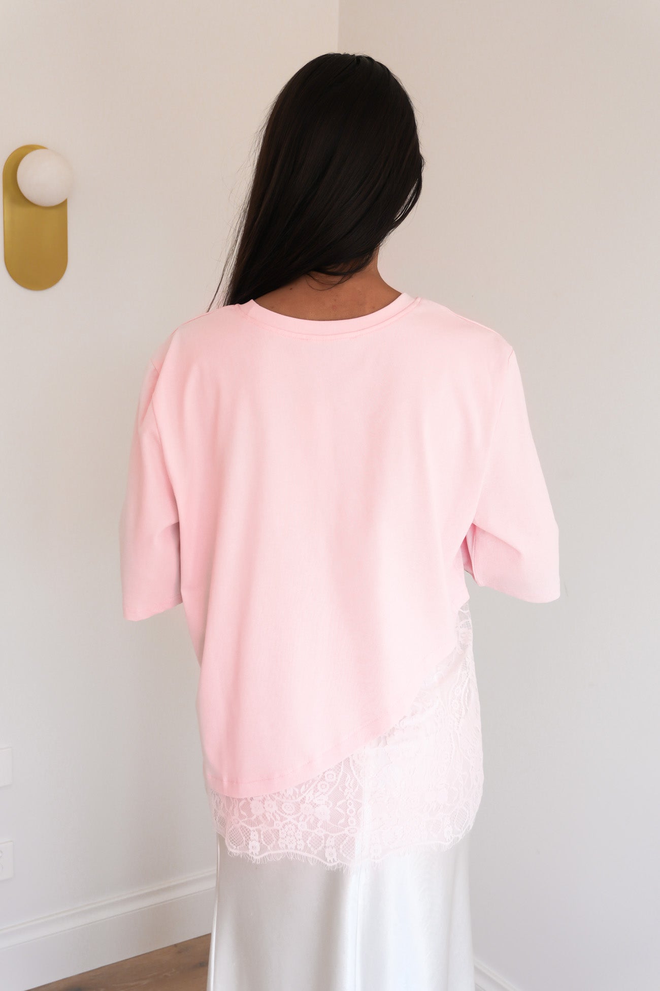 Tommi Lace Tee Pink