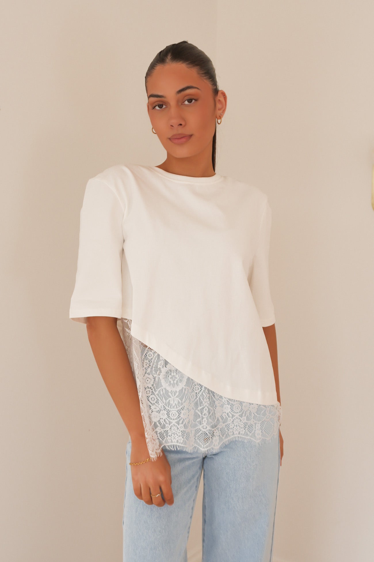 Tommi Lace Tee White