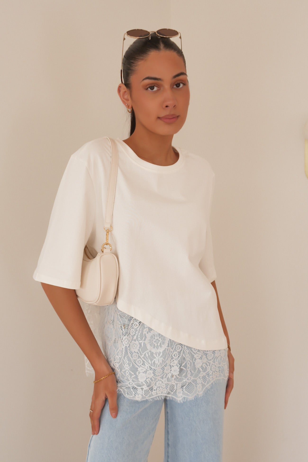Tommi Lace Tee White