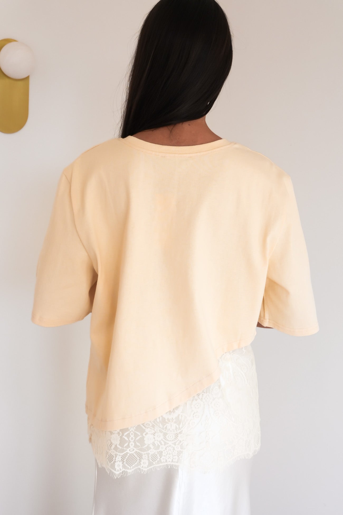 Tommi Lace Tee Yellow