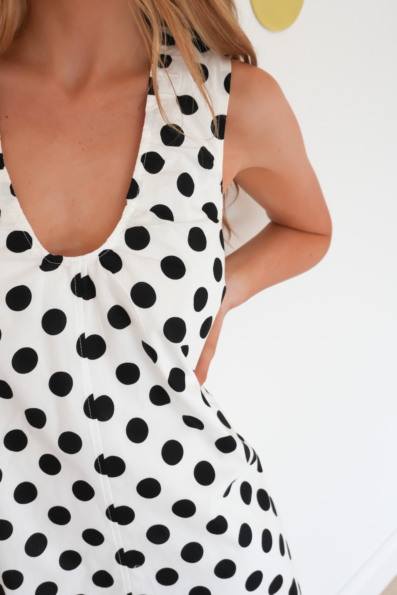 Torrah Mini Dress White Polka Dot