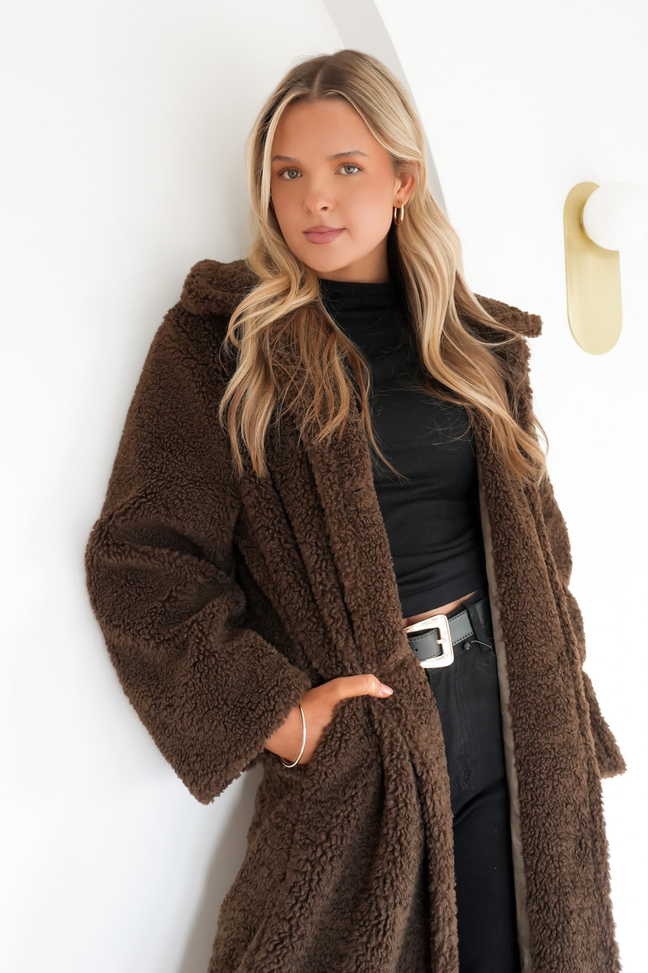 Tracie Teddy Coat Chocolate