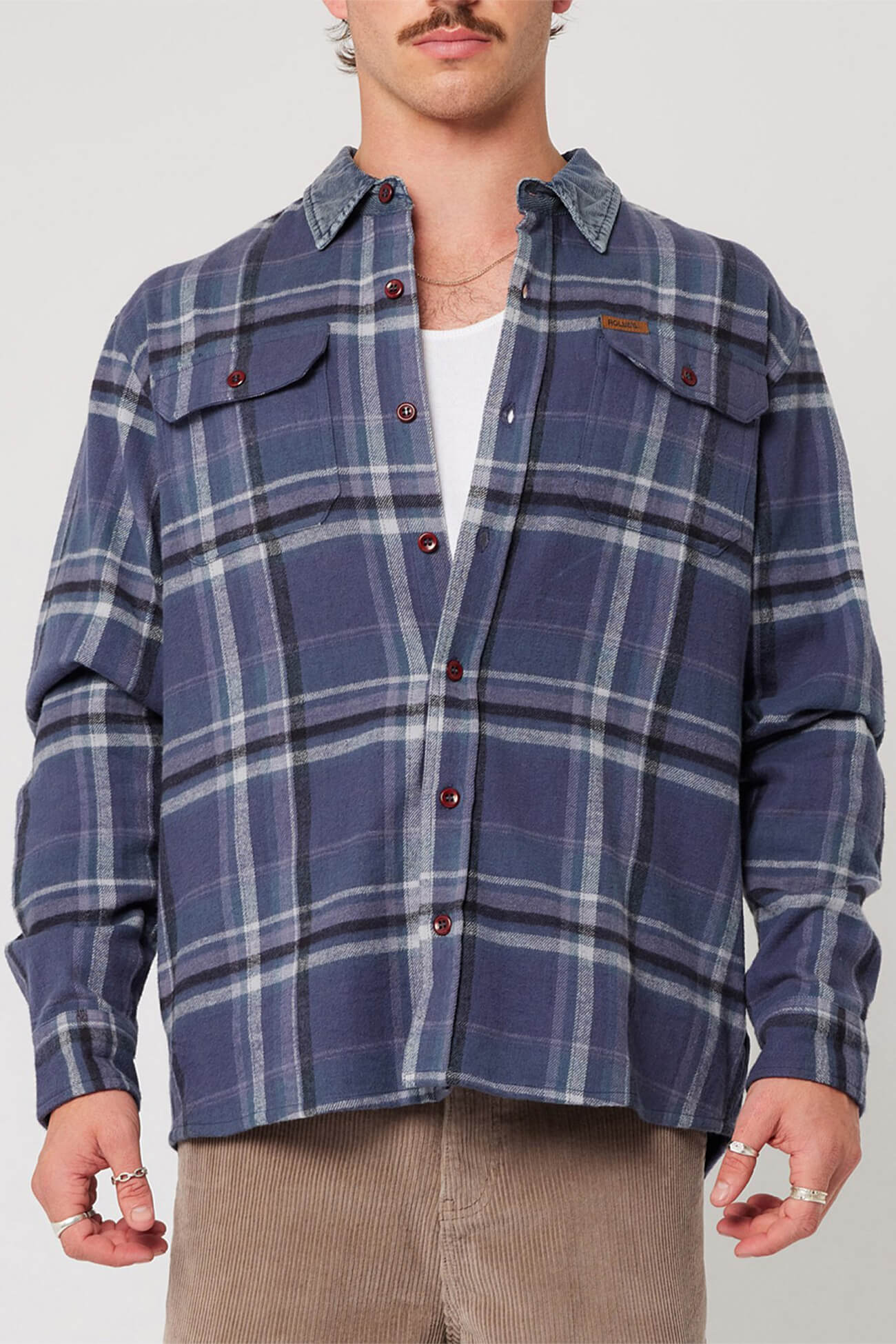 Trailer Check Shirt Navy f