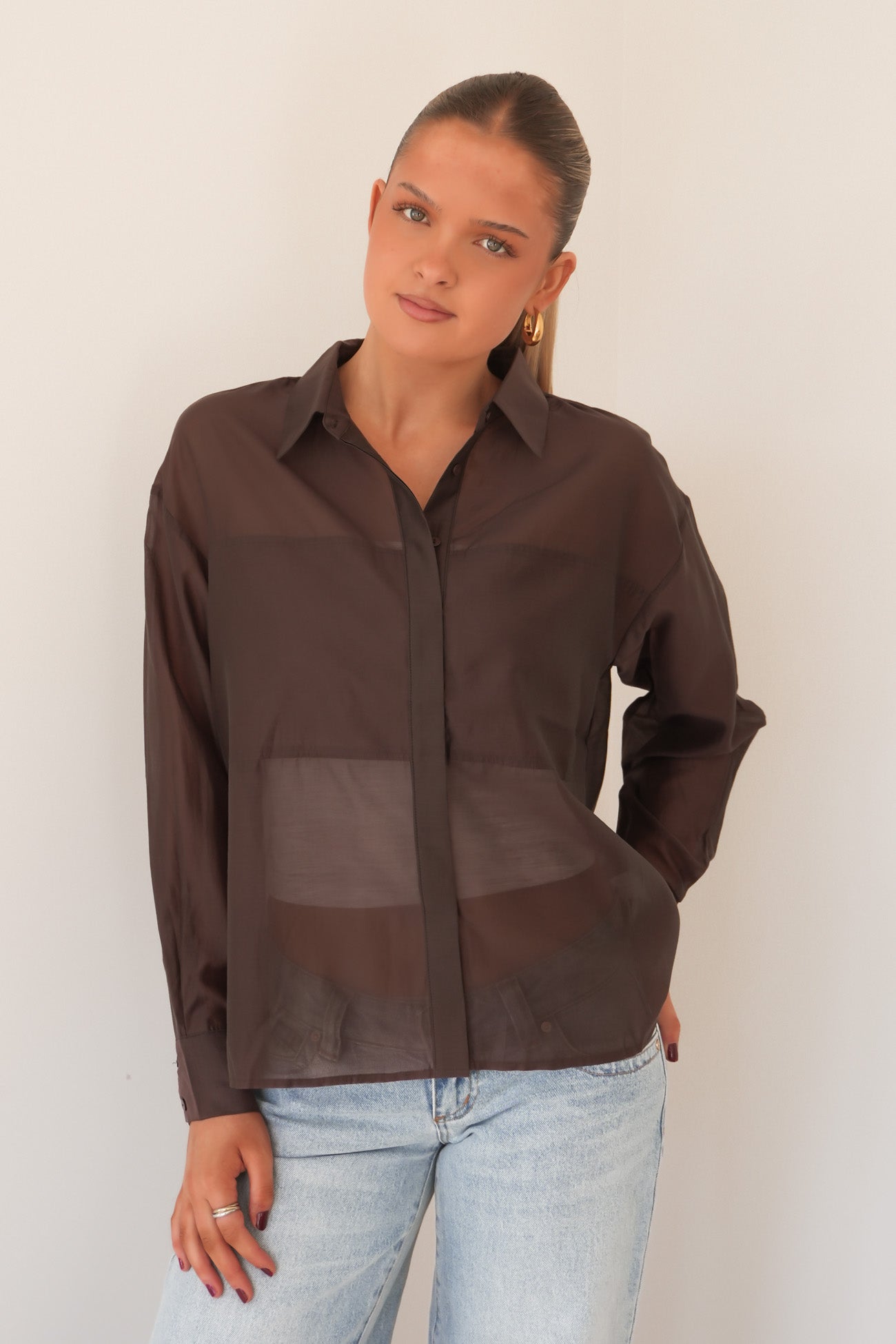 Val Oversized Shirt Chocolate