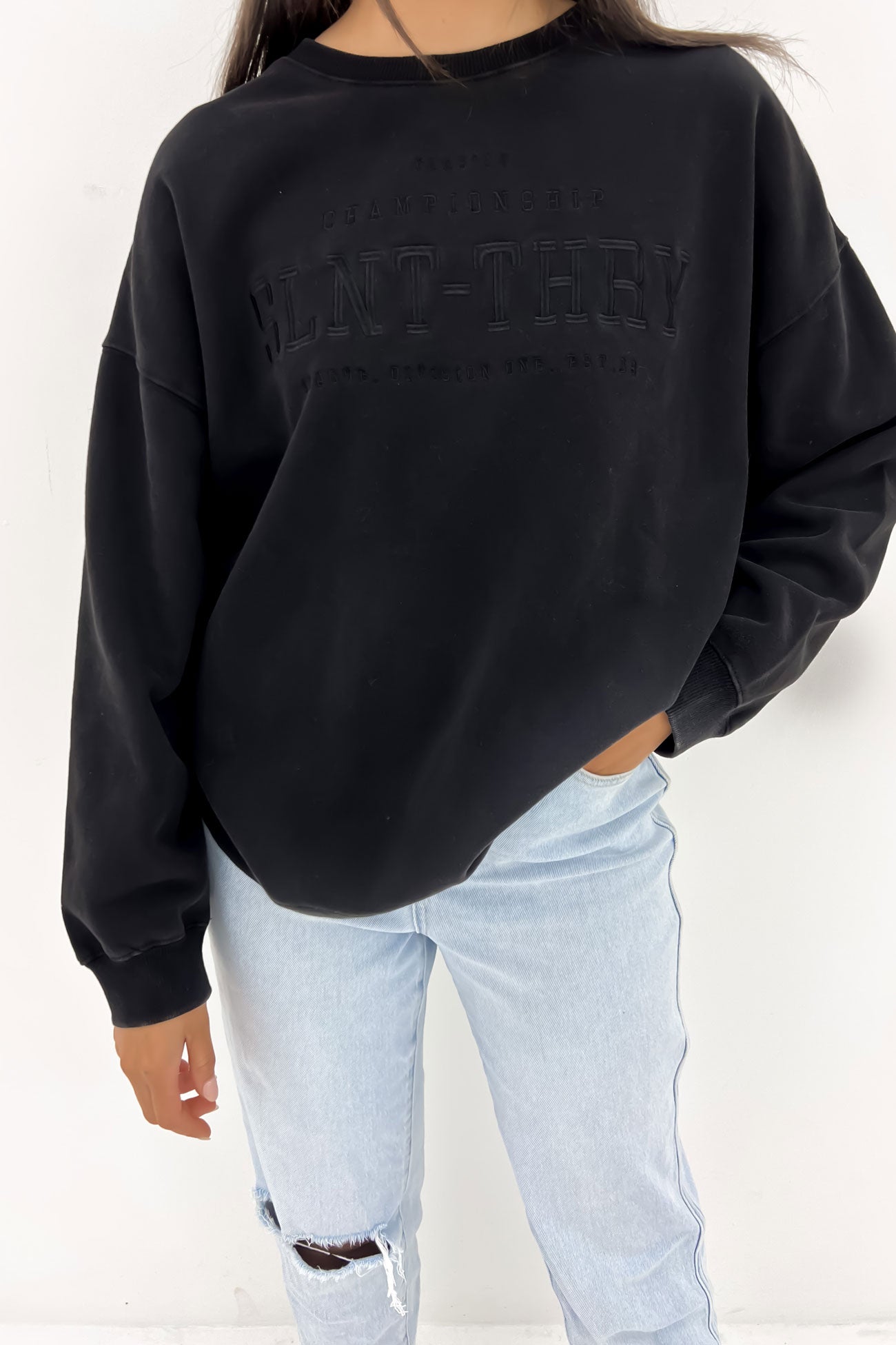 Varsity Crew Washed Black