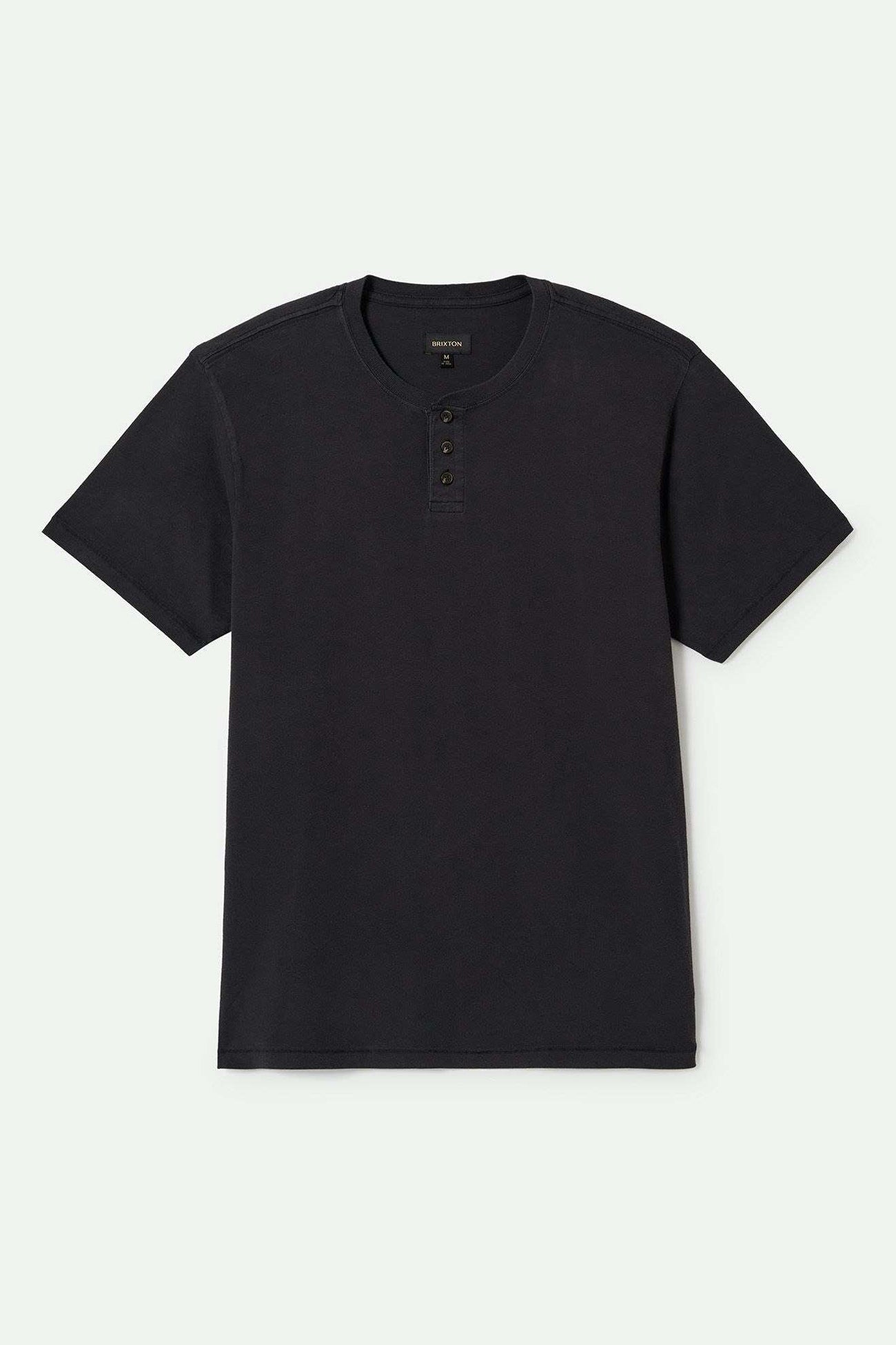 Vintage Reserve Short Sleeve Henley Black Sol Wash