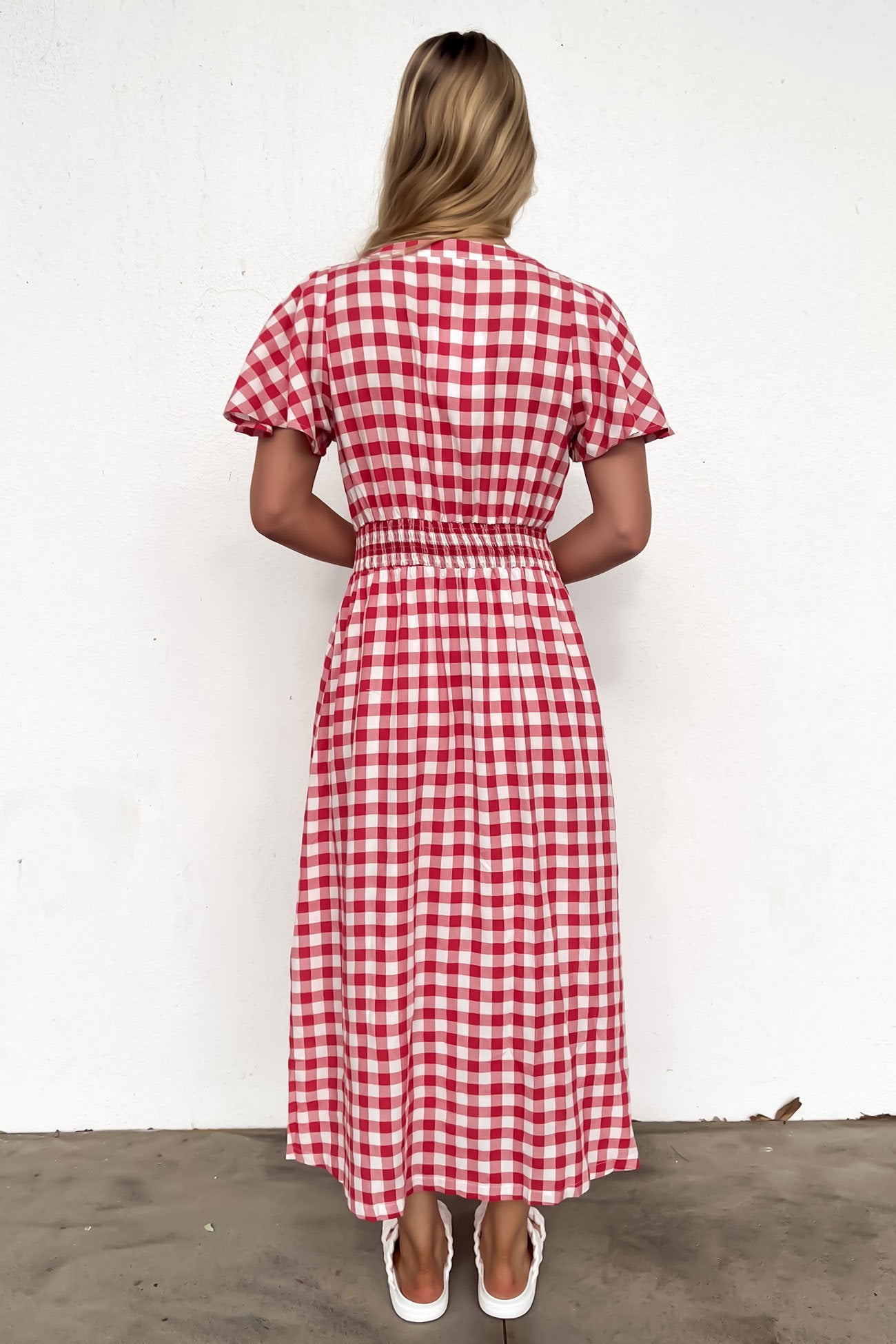 Wilder Midi Dress Red Gingham