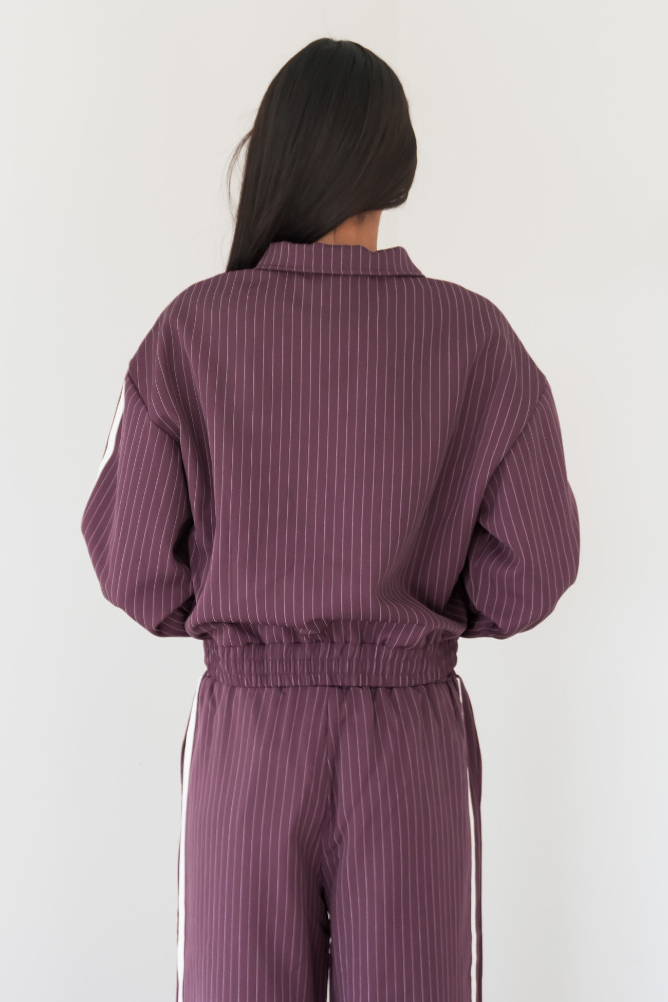 William Jacket Plum Pinstripe