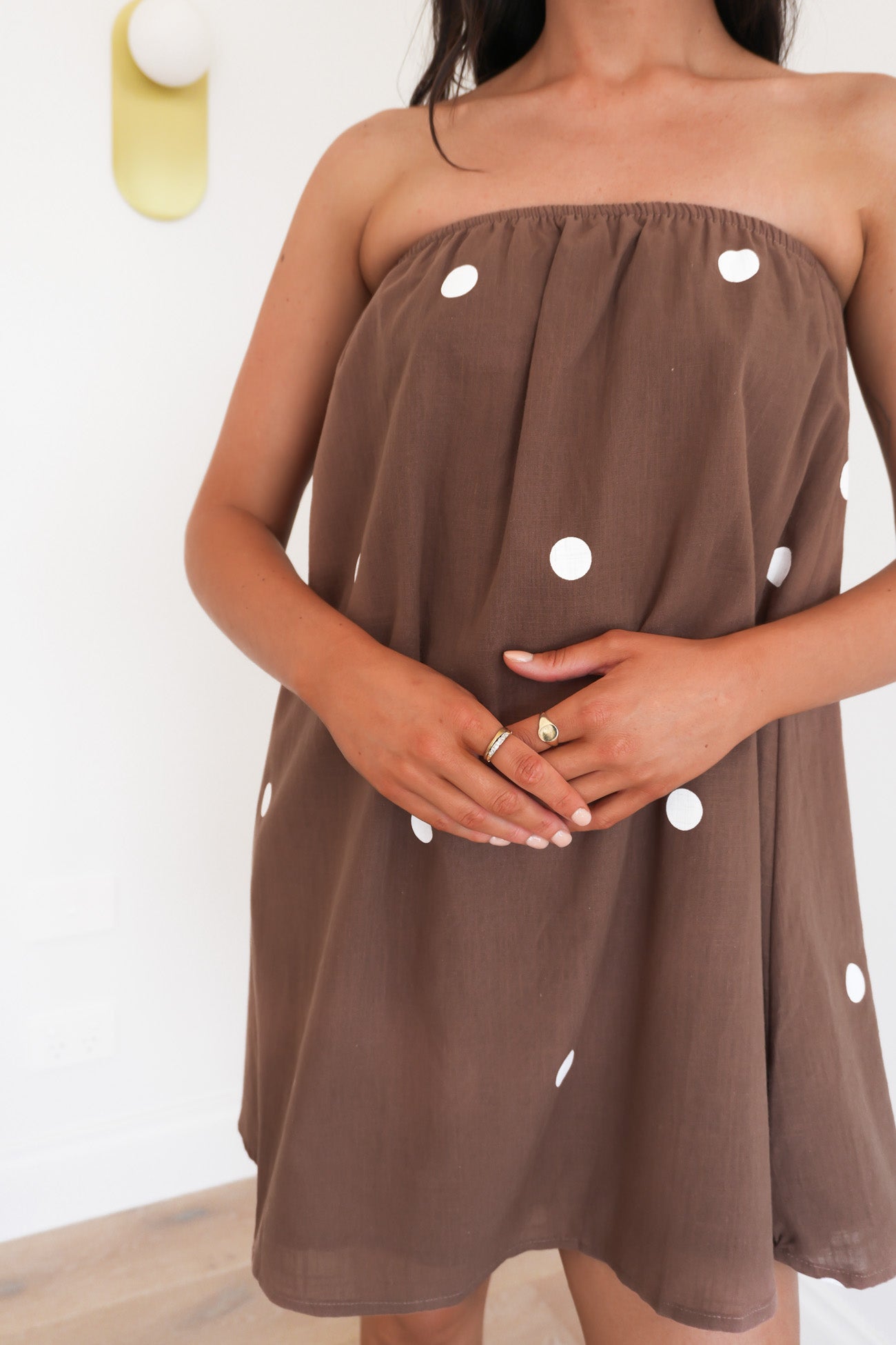 Xyla Mini Dress Chocolate Polka Dot