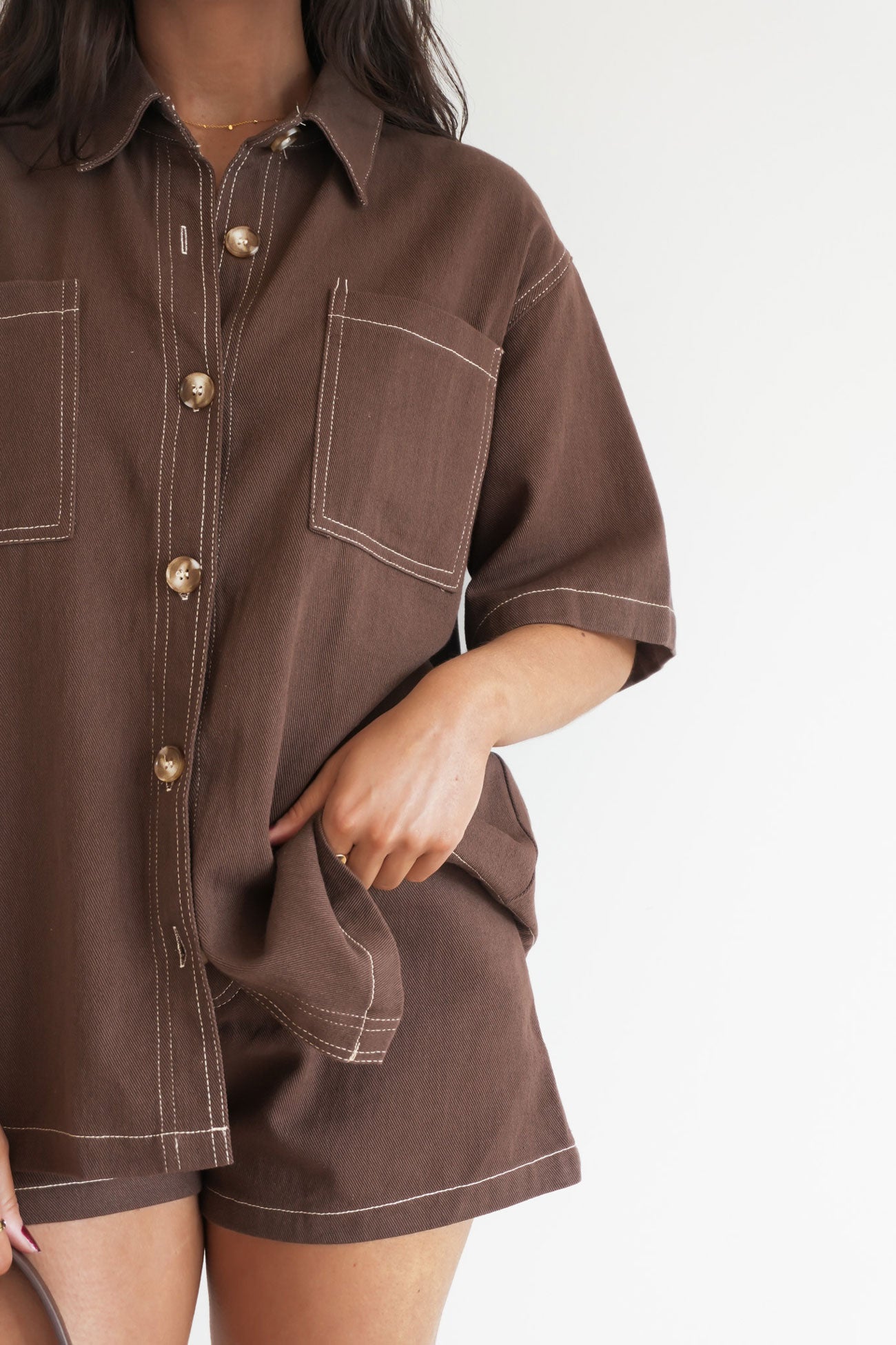 Xylia Denim Set Chocolate