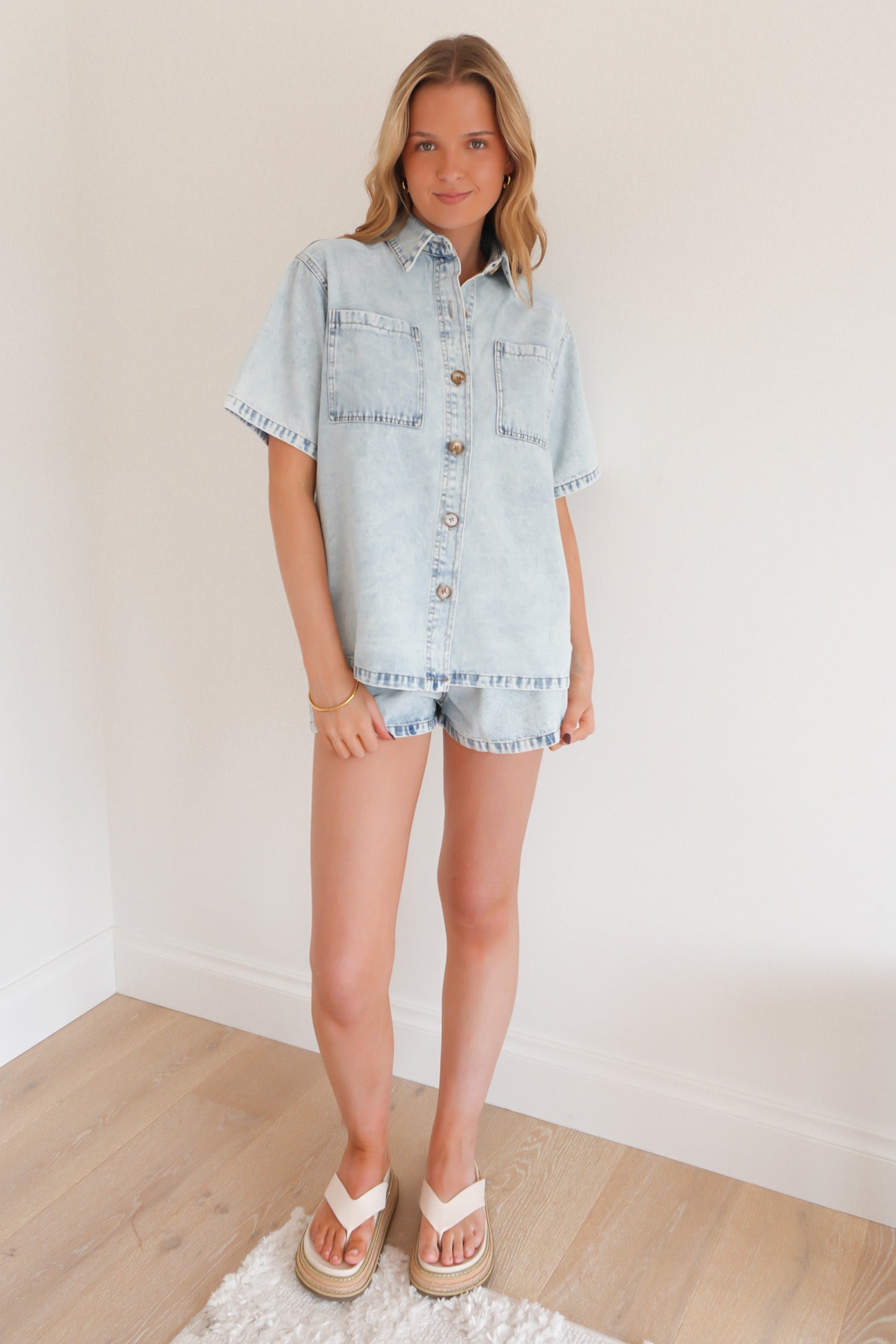 Xylia Denim Set Set Vintage Acid Wash