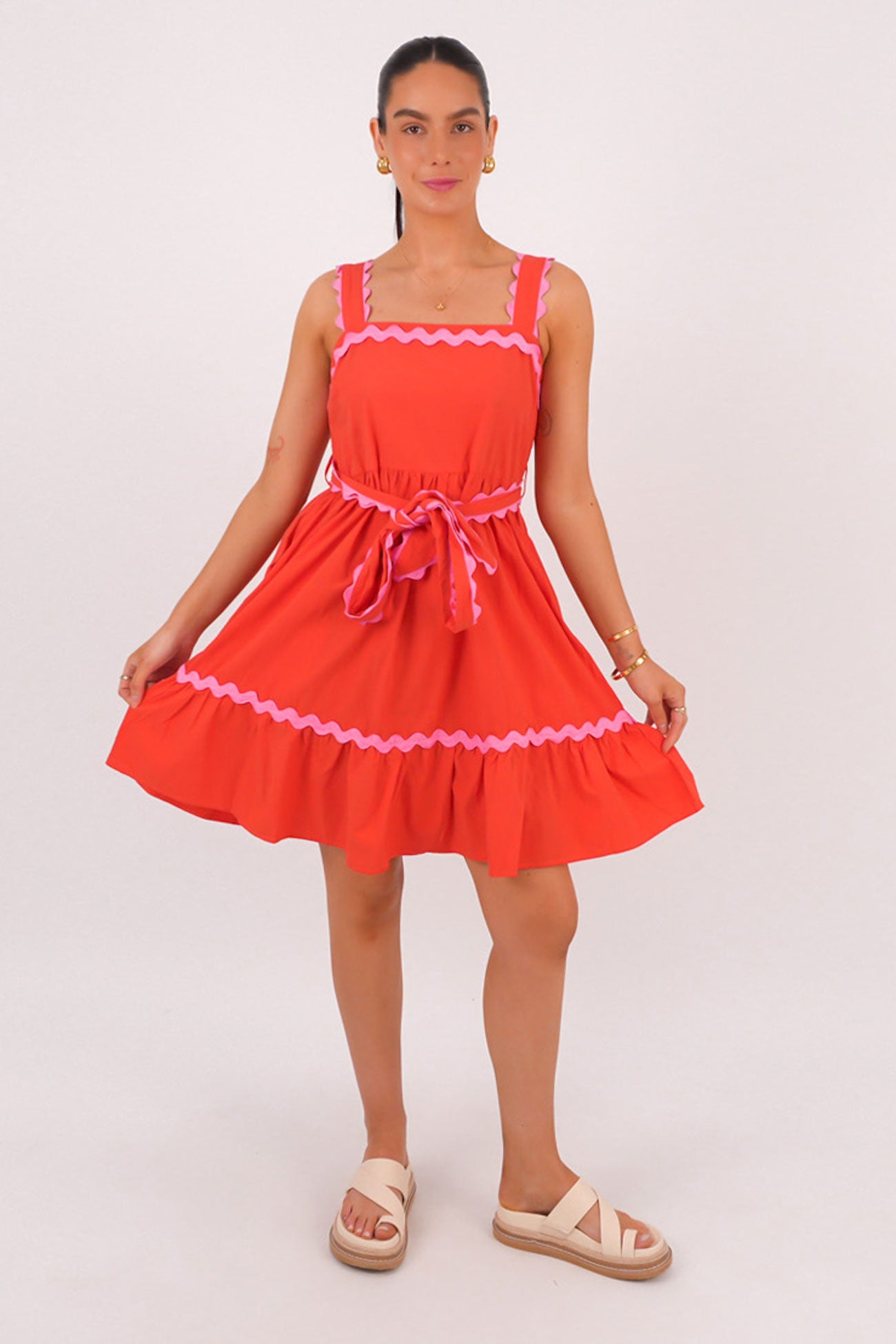 Yash Mini Dress Red Pink