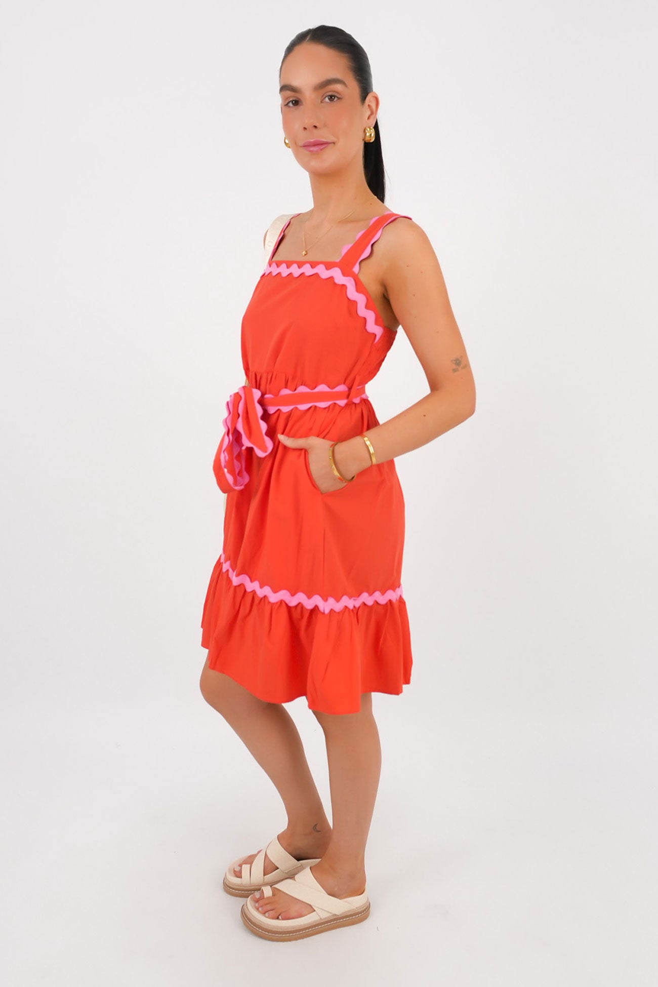 Yash Mini Dress Red Pink